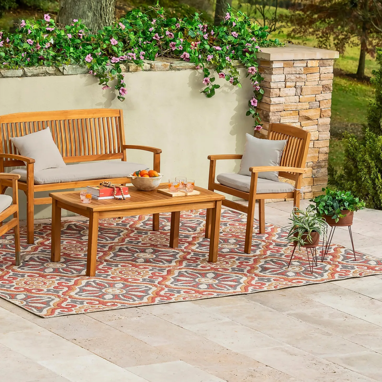 Planters & Plant Stands>Plow & Hearth Indoor/Outdoor Planters with Legs with Terra Cotta Finish, Set of 2