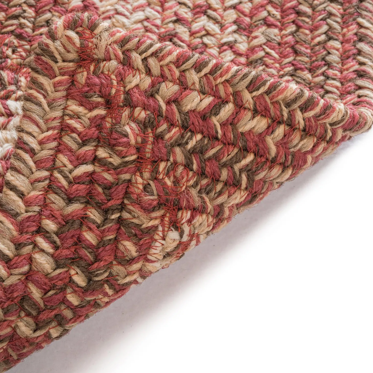 Area Rugs>Plow & Hearth Indoor/Outdoor Rectangle Woodridge Braided Polypropylene Rug, 5'6" Square