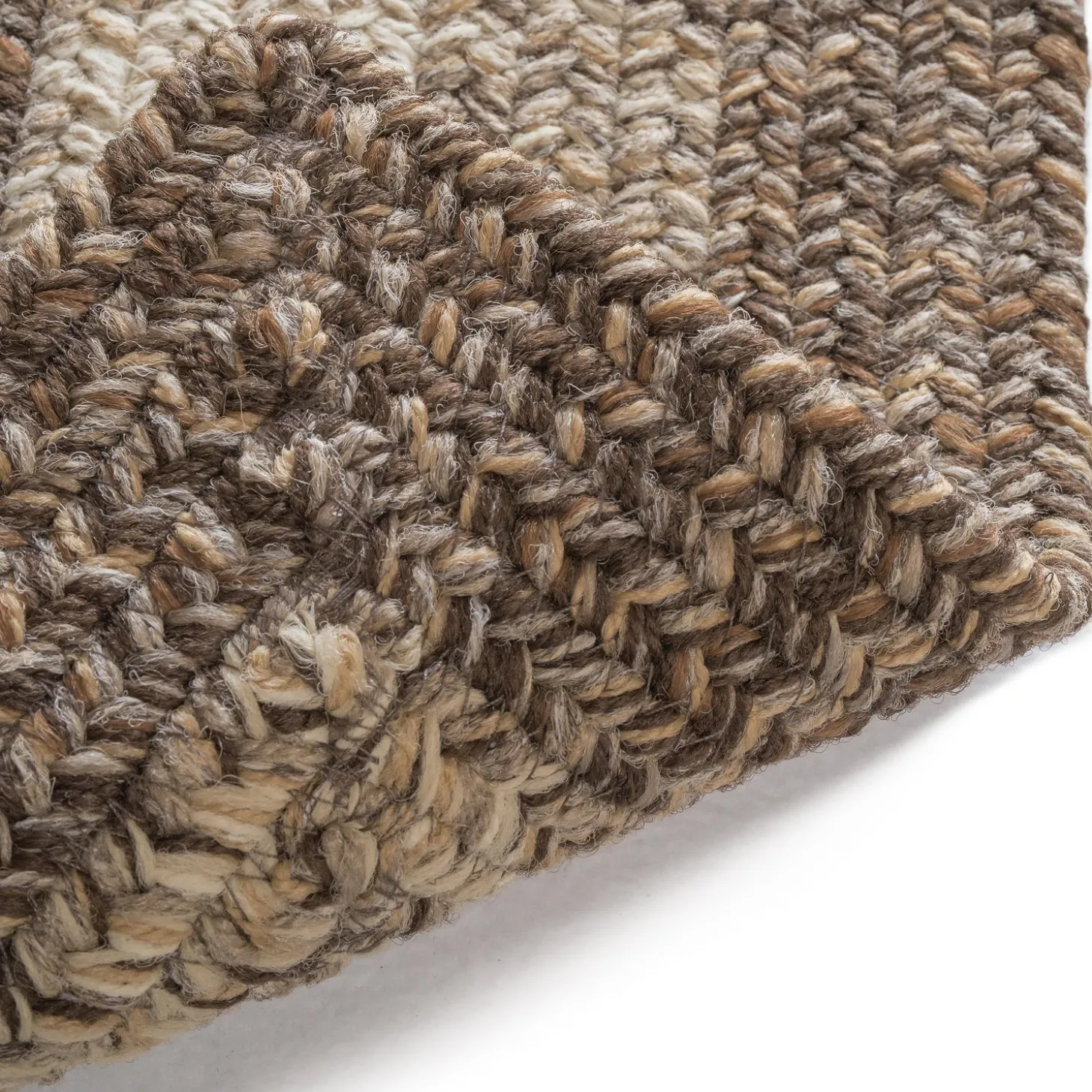 Area Rugs>Plow & Hearth Indoor/Outdoor Rectangle Woodridge Braided Polypropylene Rug, 5'6" Square
