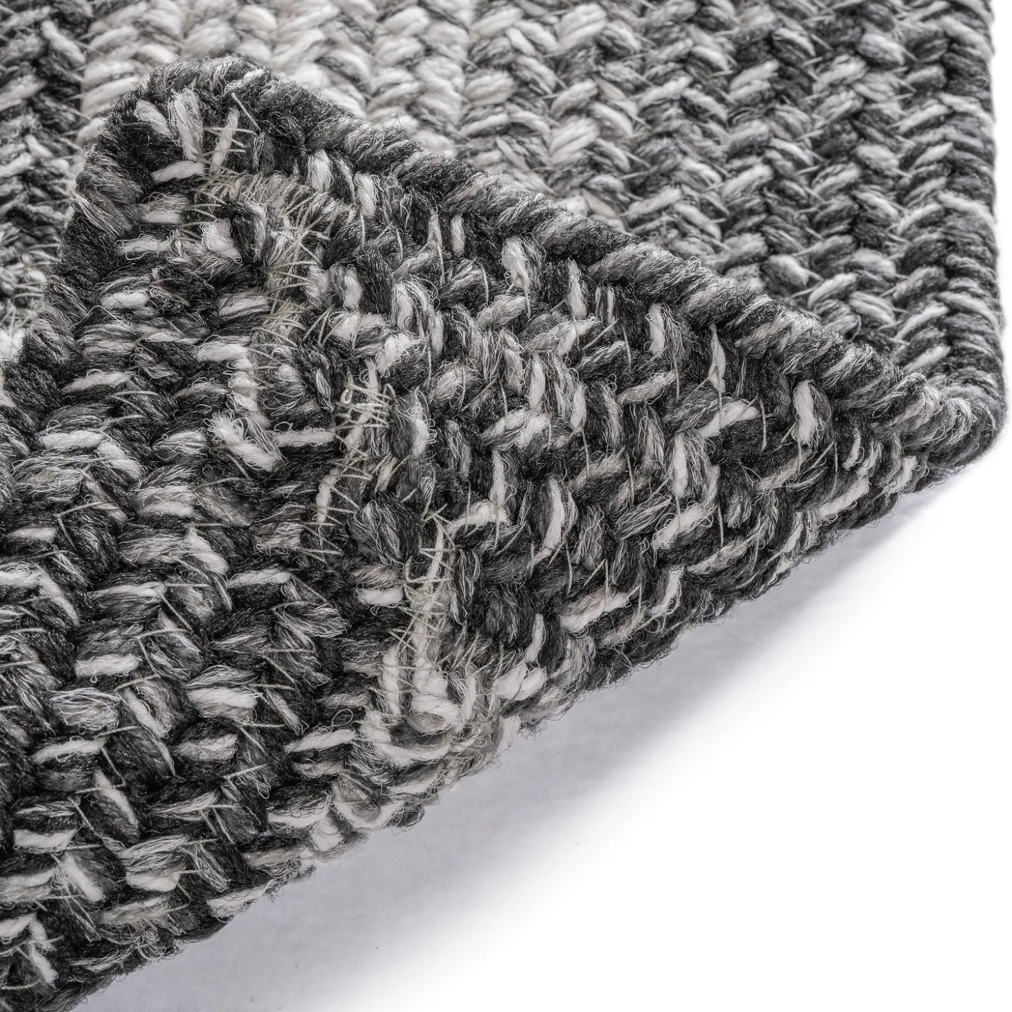 Area Rugs>Plow & Hearth Indoor/Outdoor Rectangle Woodridge Braided Polypropylene Rug, 5'6" Square