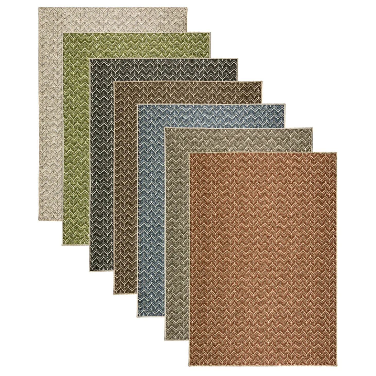 Area Rugs>Plow & Hearth Indoor/Outdoor Santa Anna Chevron Rug, 2'3" x 7'5" Runner