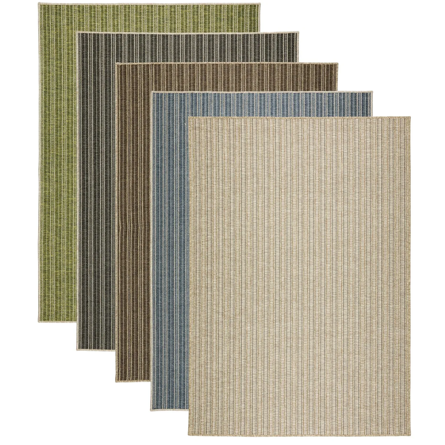 Area Rugs>Plow & Hearth Indoor/Outdoor Santa Anna Striped Rug, 5'1" x 7'5"