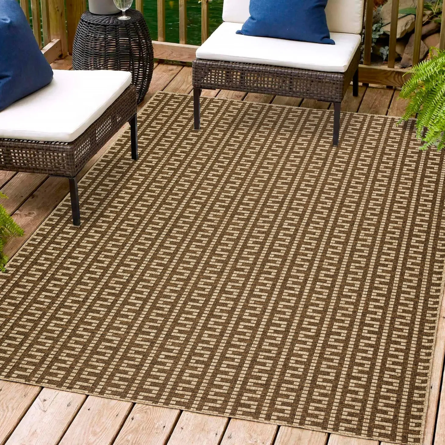 Area Rugs>Plow & Hearth Indoor/Outdoor Santa Anna Tribal Rug, 2'3" x 7'5" Runner