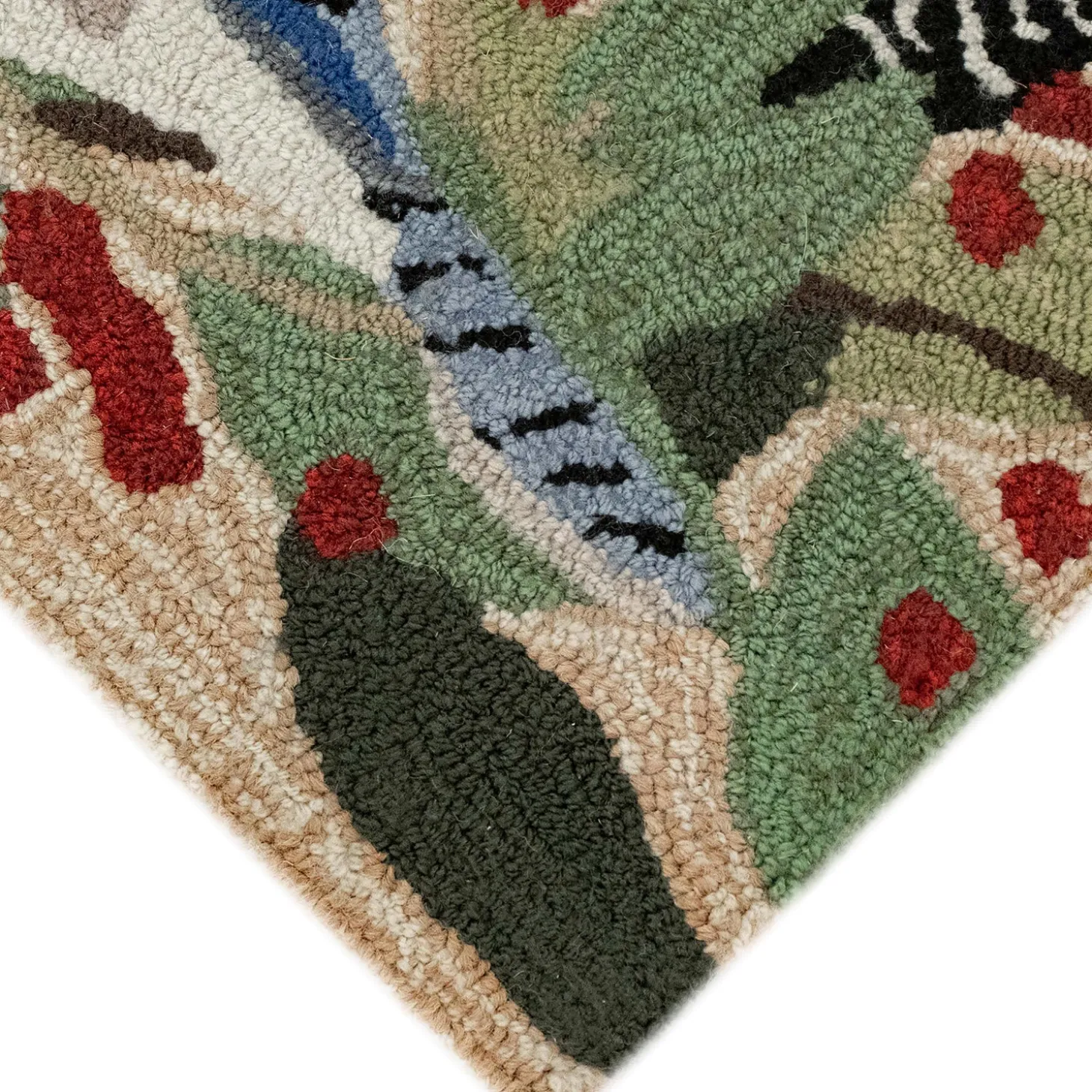 Area Rugs>Plow & Hearth Indoor/Outdoor Synthetic Blend Birds Border Runner, 24" x 60"