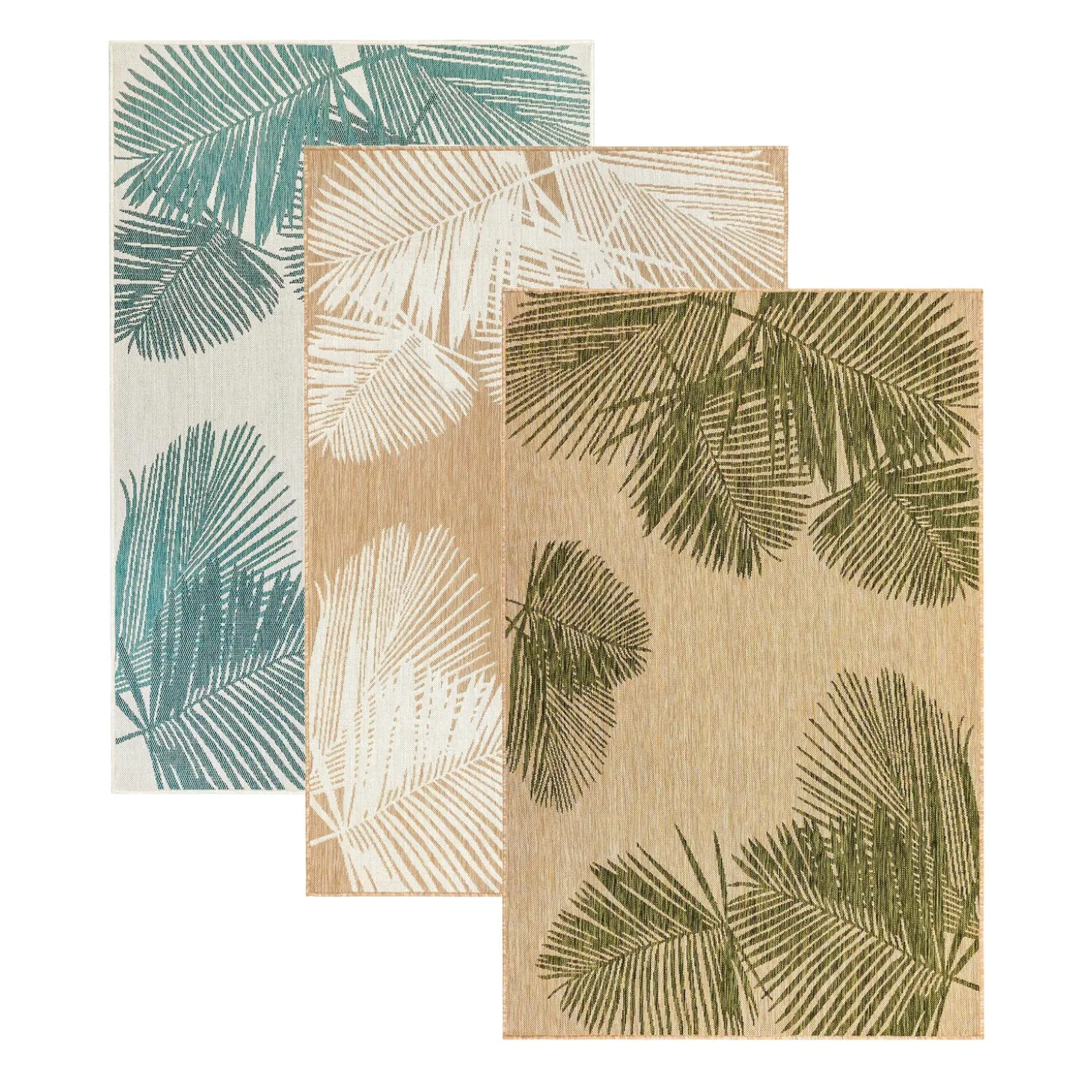 Area Rugs>Plow & Hearth Indoor/Outdoor Textured Palms Polypropylene Rug, 6'6" x 9'4"