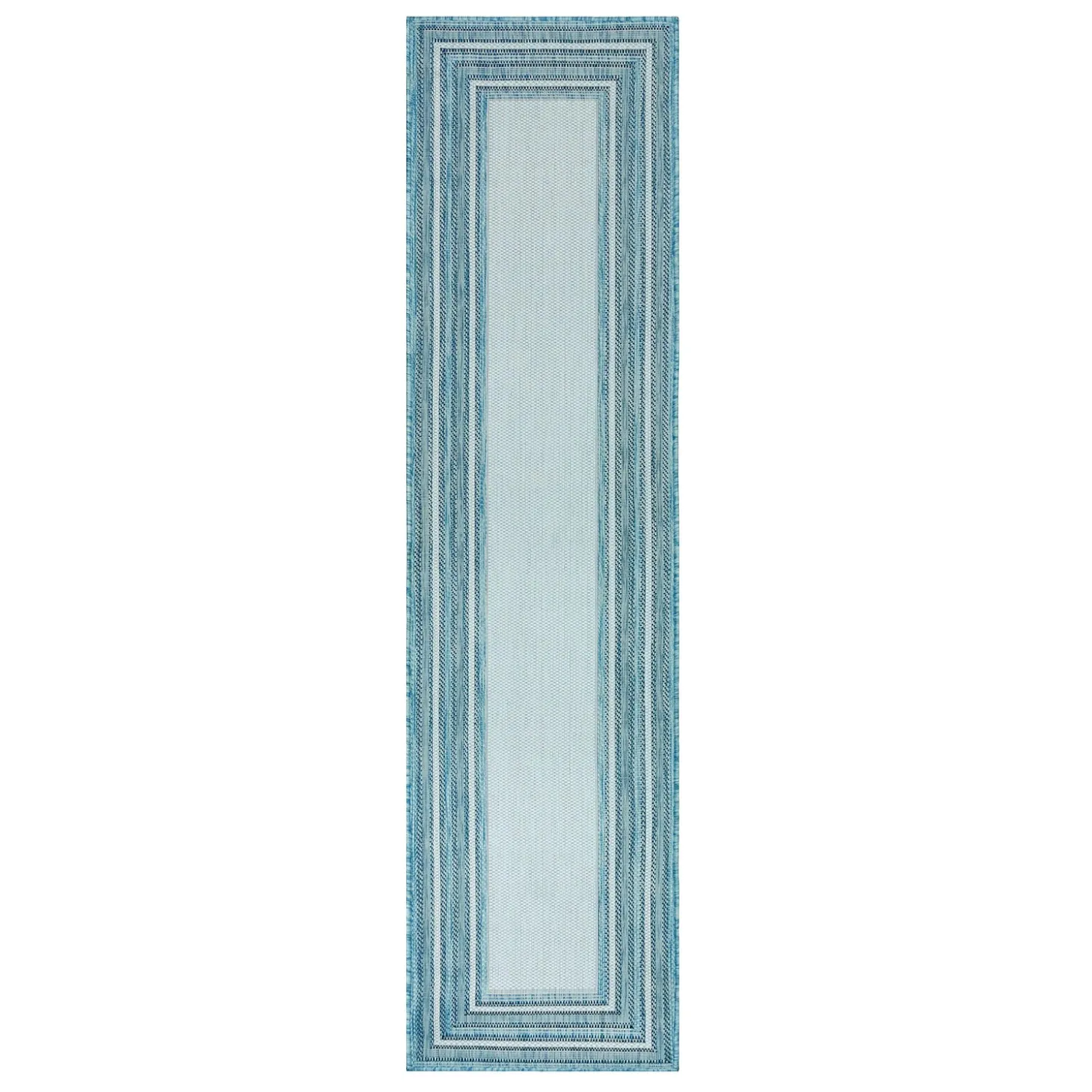 Runners>Plow & Hearth Indoor/Outdoor Textured Polypropylene Border Runner, 23" x 7'6"