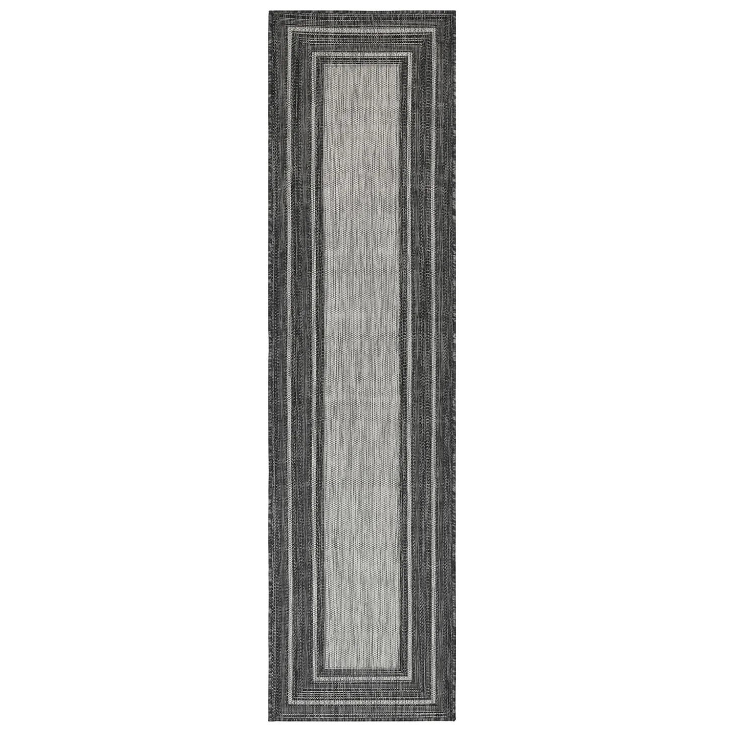 Runners>Plow & Hearth Indoor/Outdoor Textured Polypropylene Border Runner, 23" x 7'6"