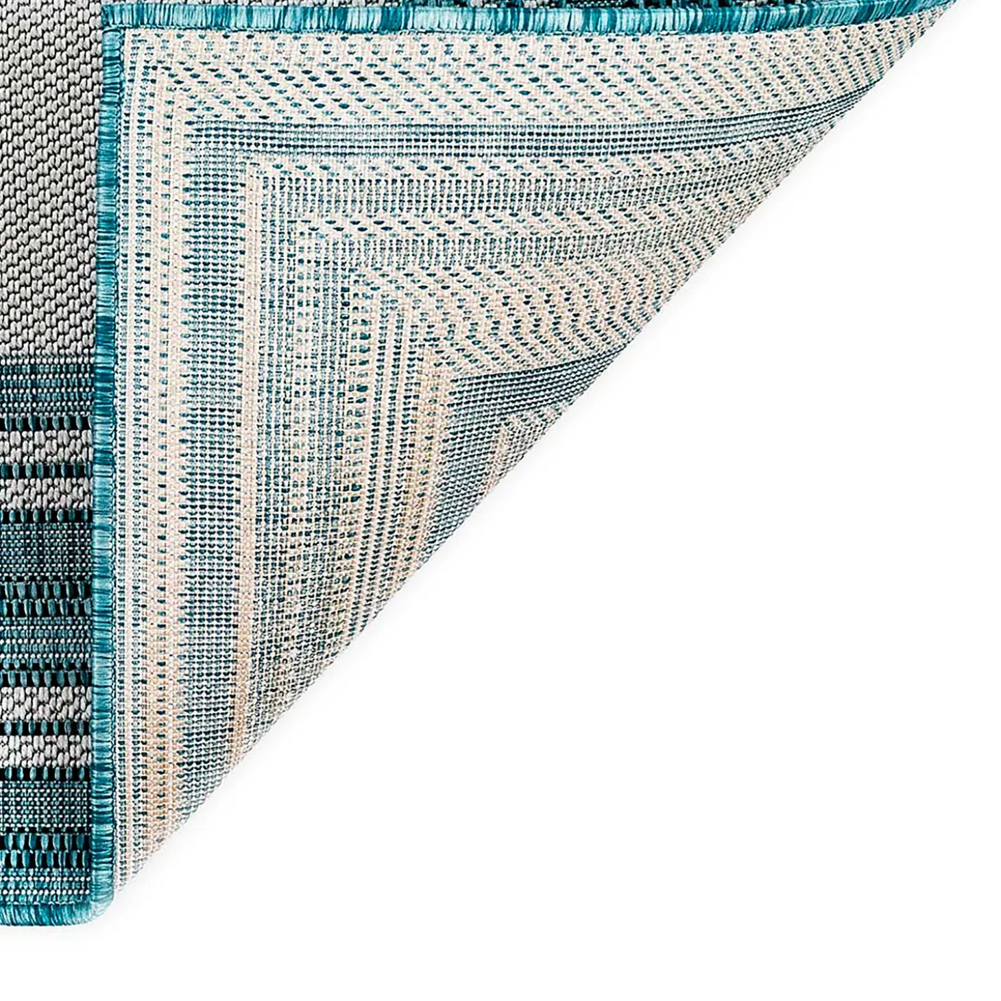 Runners>Plow & Hearth Indoor/Outdoor Textured Polypropylene Border Runner, 23" x 7'6"