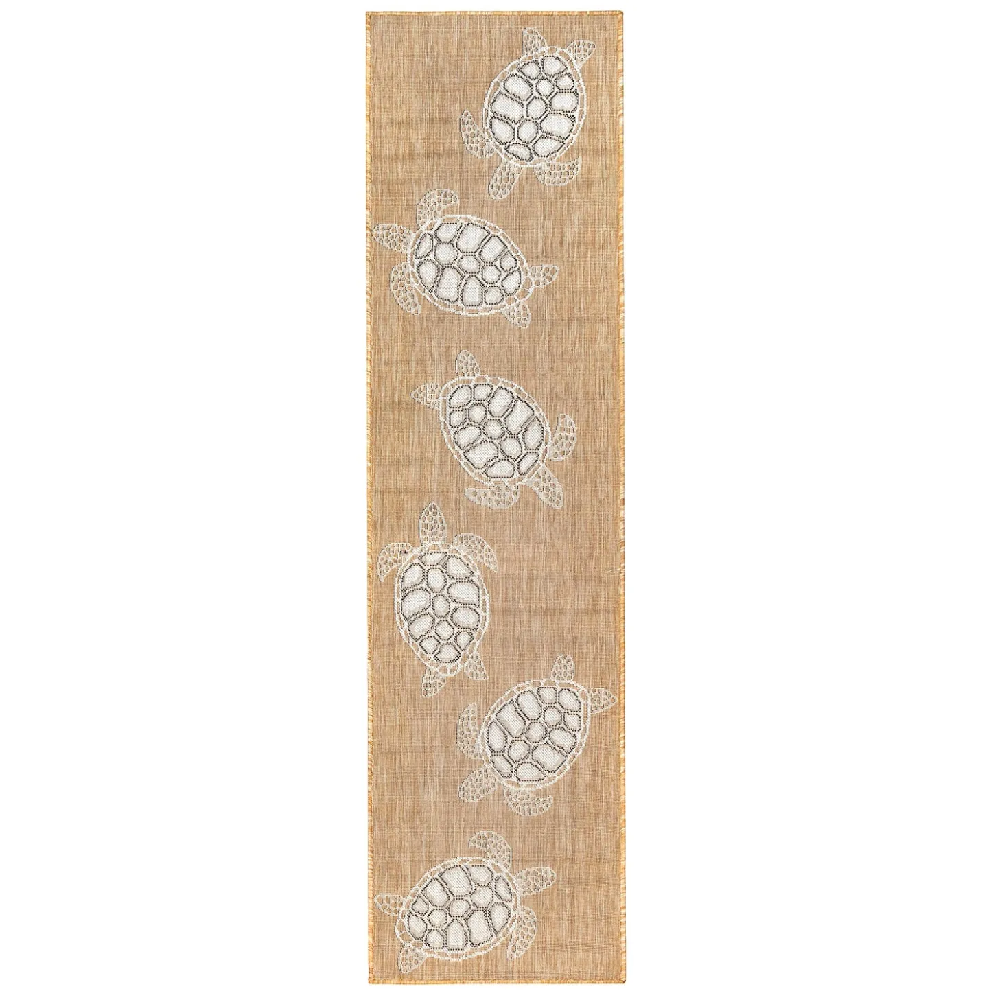 Runners>Plow & Hearth Indoor/Outdoor Textured Sea Turtles Polypropylene Runner, 23" x 7'6"