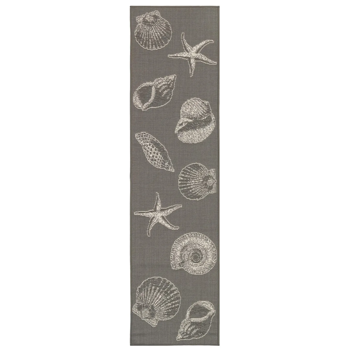 Area Rugs>Plow & Hearth Indoor/Outdoor Textured Shells Polypropylene Rug, 6'6" x 9'4"