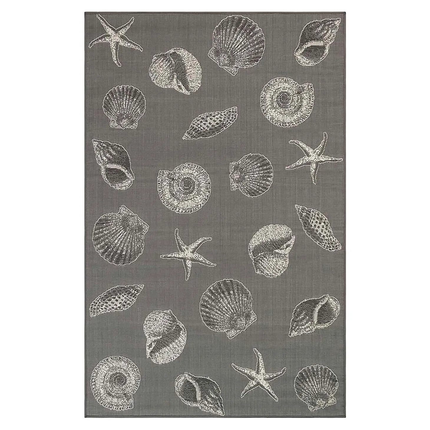Area Rugs>Plow & Hearth Indoor/Outdoor Textured Shells Polypropylene Rug, 6'6" x 9'4"
