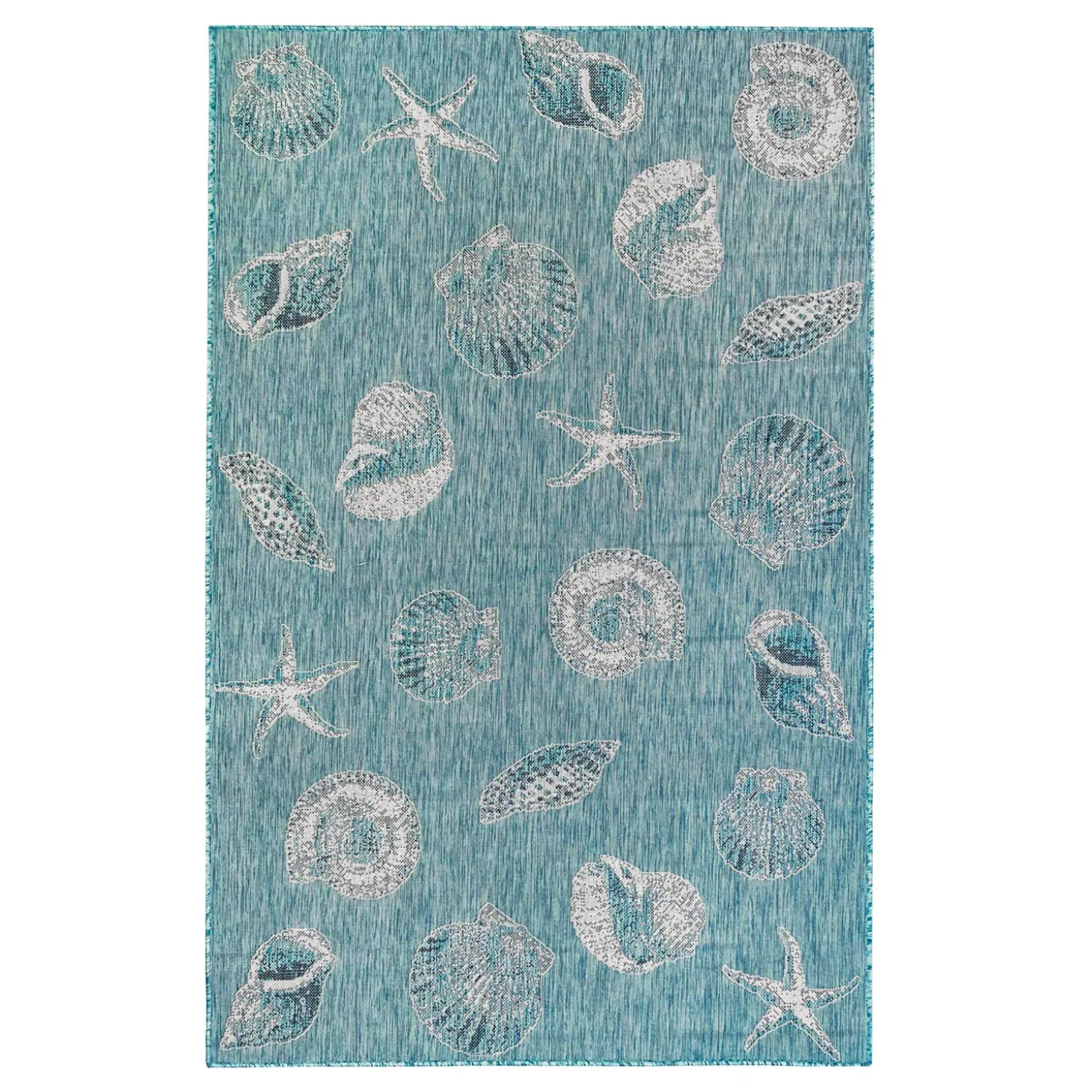 Area Rugs>Plow & Hearth Indoor/Outdoor Textured Shells Polypropylene Rug, 6'6" x 9'4"