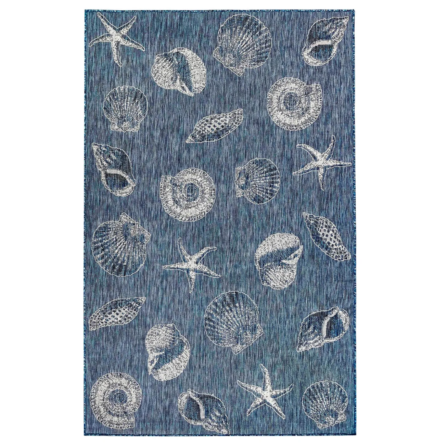 Area Rugs>Plow & Hearth Indoor/Outdoor Textured Shells Polypropylene Rug, 4'10" x 7'6"
