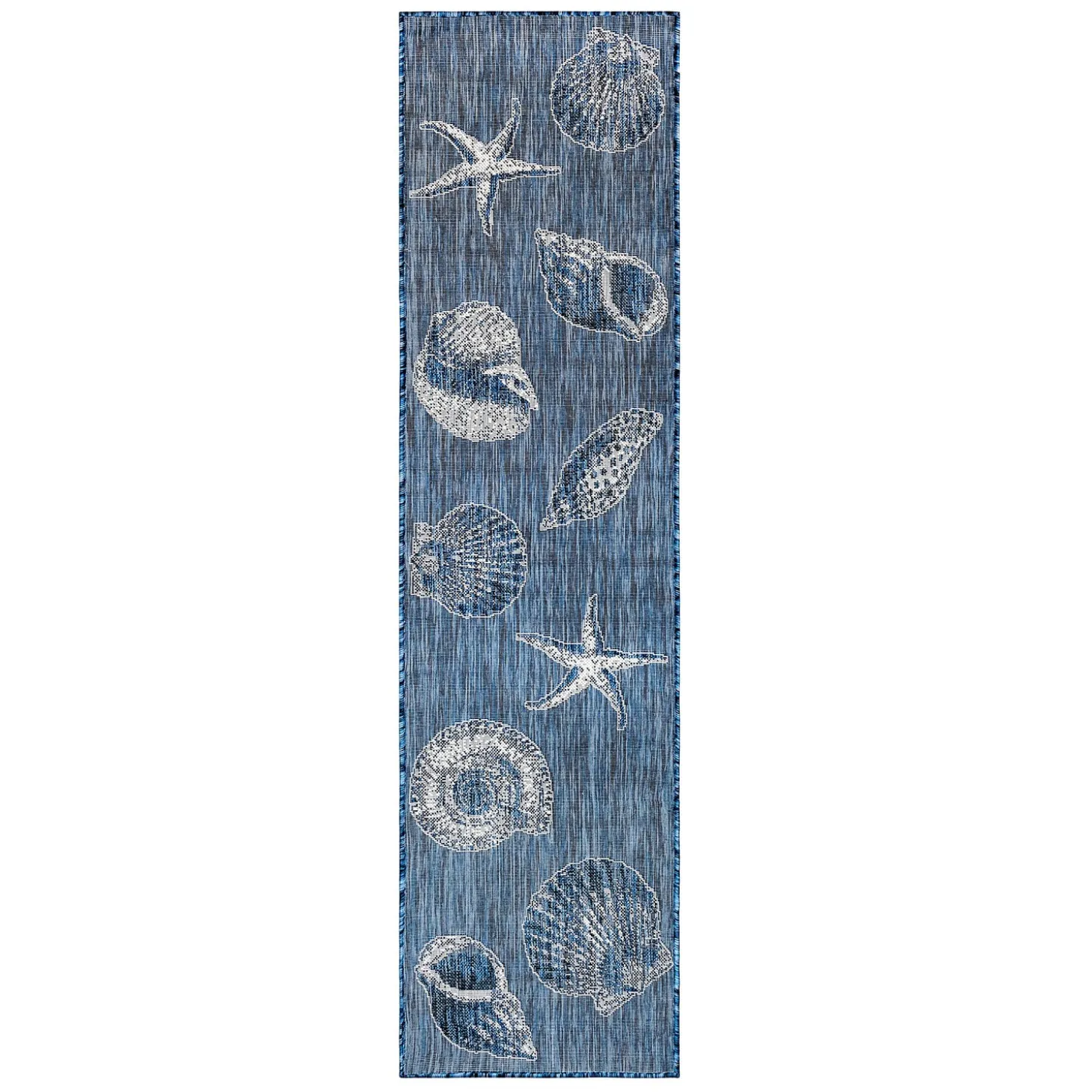 Runners>Plow & Hearth Indoor/Outdoor Textured Shells Polypropylene Runner, 23" x 7'6"