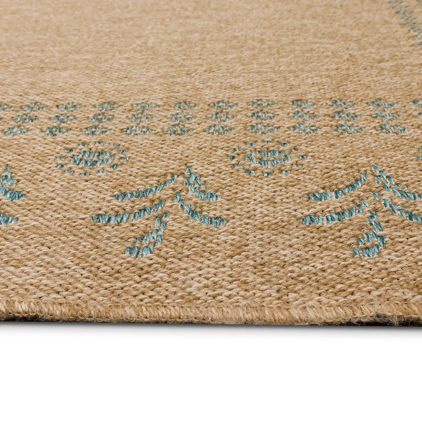 Area Rugs>Plow & Hearth Indoor/Outdoor Toulouse Block Print Rug, 6'6" x 9'4"