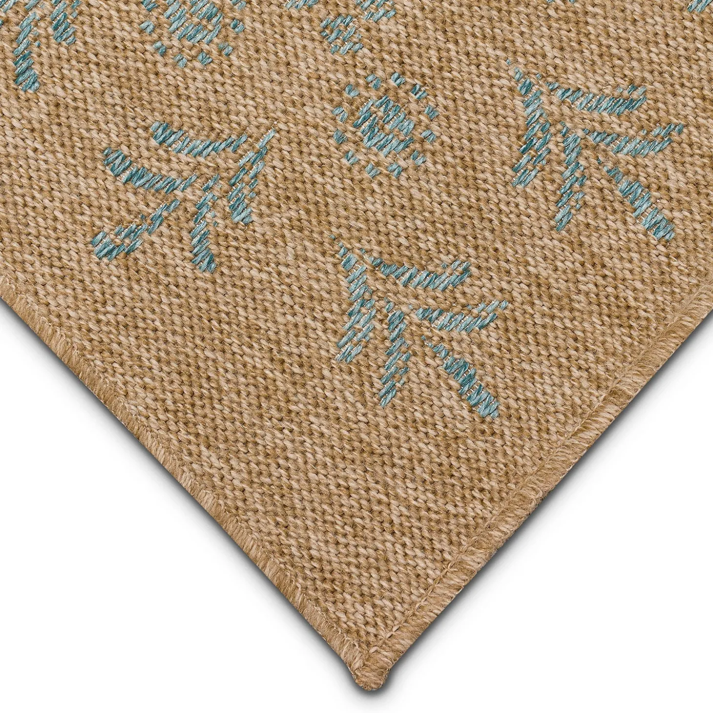 Area Rugs>Plow & Hearth Indoor/Outdoor Toulouse Block Print Rug, 6'6" x 9'4"