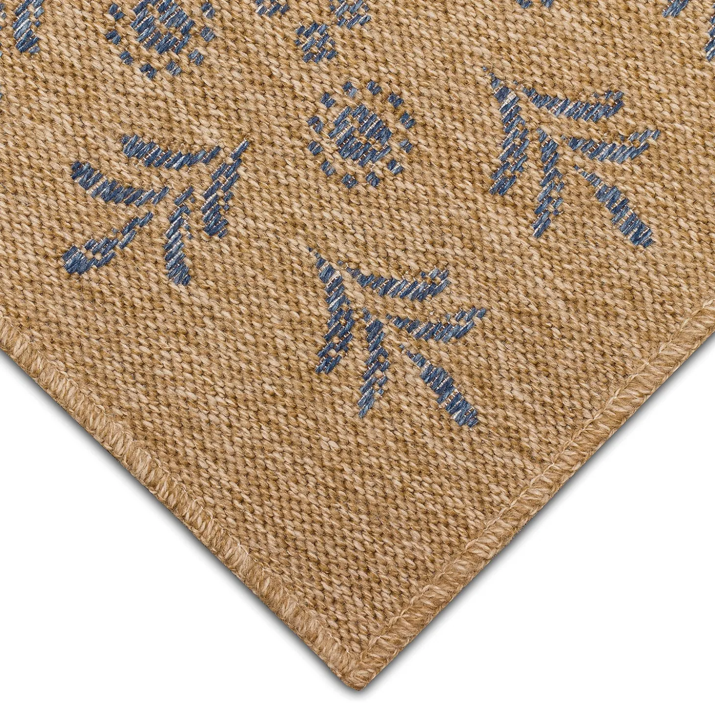 Area Rugs>Plow & Hearth Indoor/Outdoor Toulouse Block Print Rug, 6'6" x 9'4"
