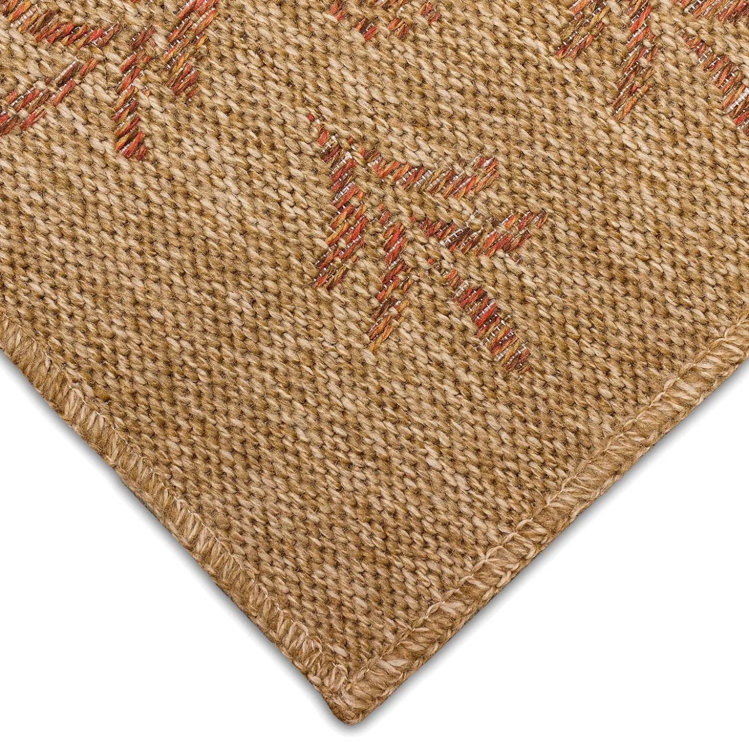 Area Rugs>Plow & Hearth Indoor/Outdoor Toulouse Block Print Rug, 6'6" x 9'4"