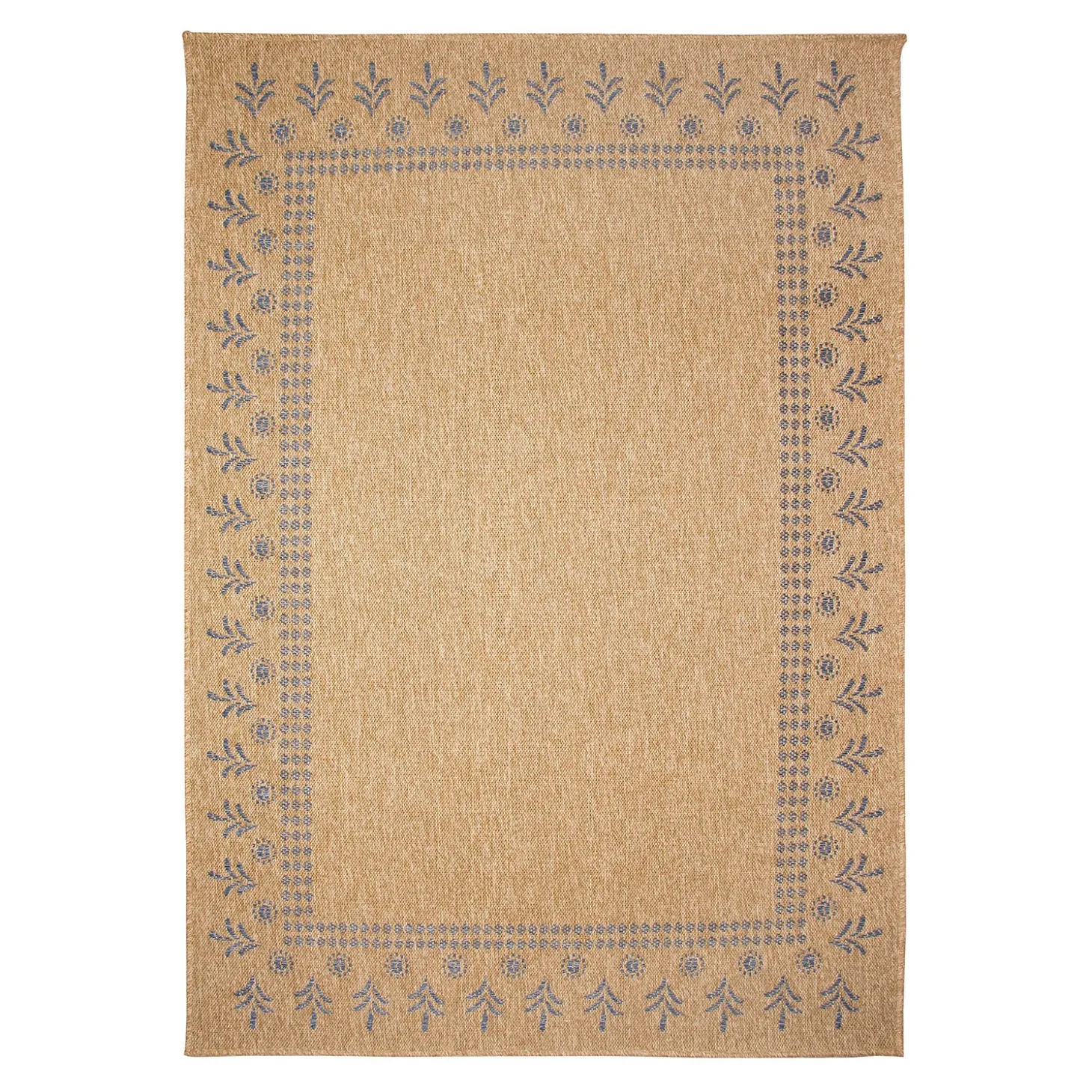 Area Rugs>Plow & Hearth Indoor/Outdoor Toulouse Block Print Rug, 6'6" x 9'4"