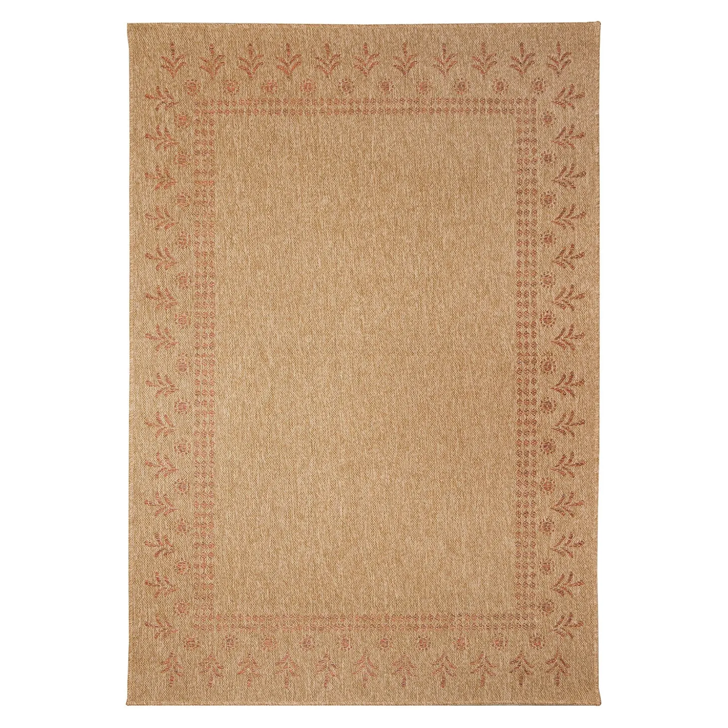 Area Rugs>Plow & Hearth Indoor/Outdoor Toulouse Block Print Rug, 6'6" x 9'4"