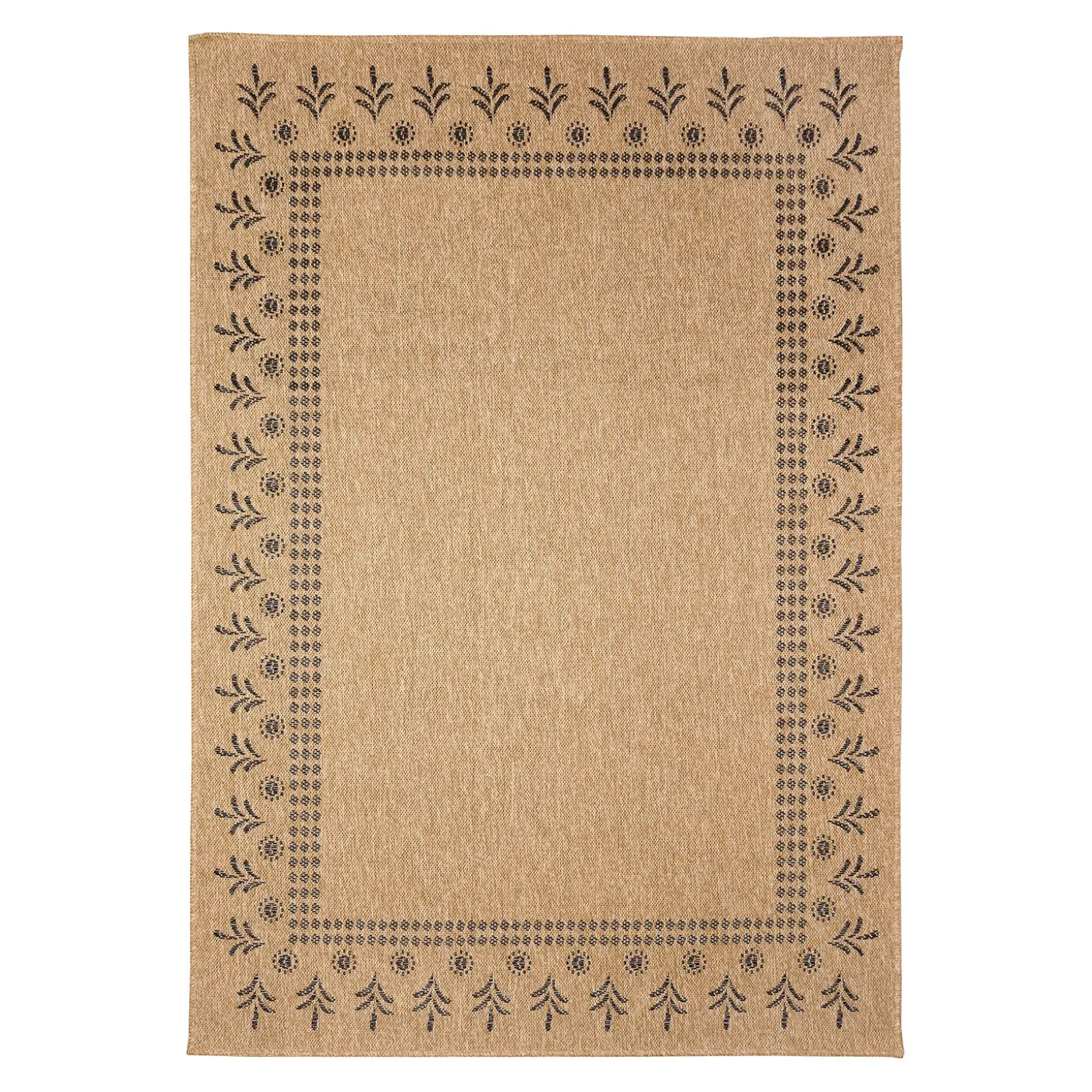 Area Rugs>Plow & Hearth Indoor/Outdoor Toulouse Block Print Rug, 6'6" x 9'4"