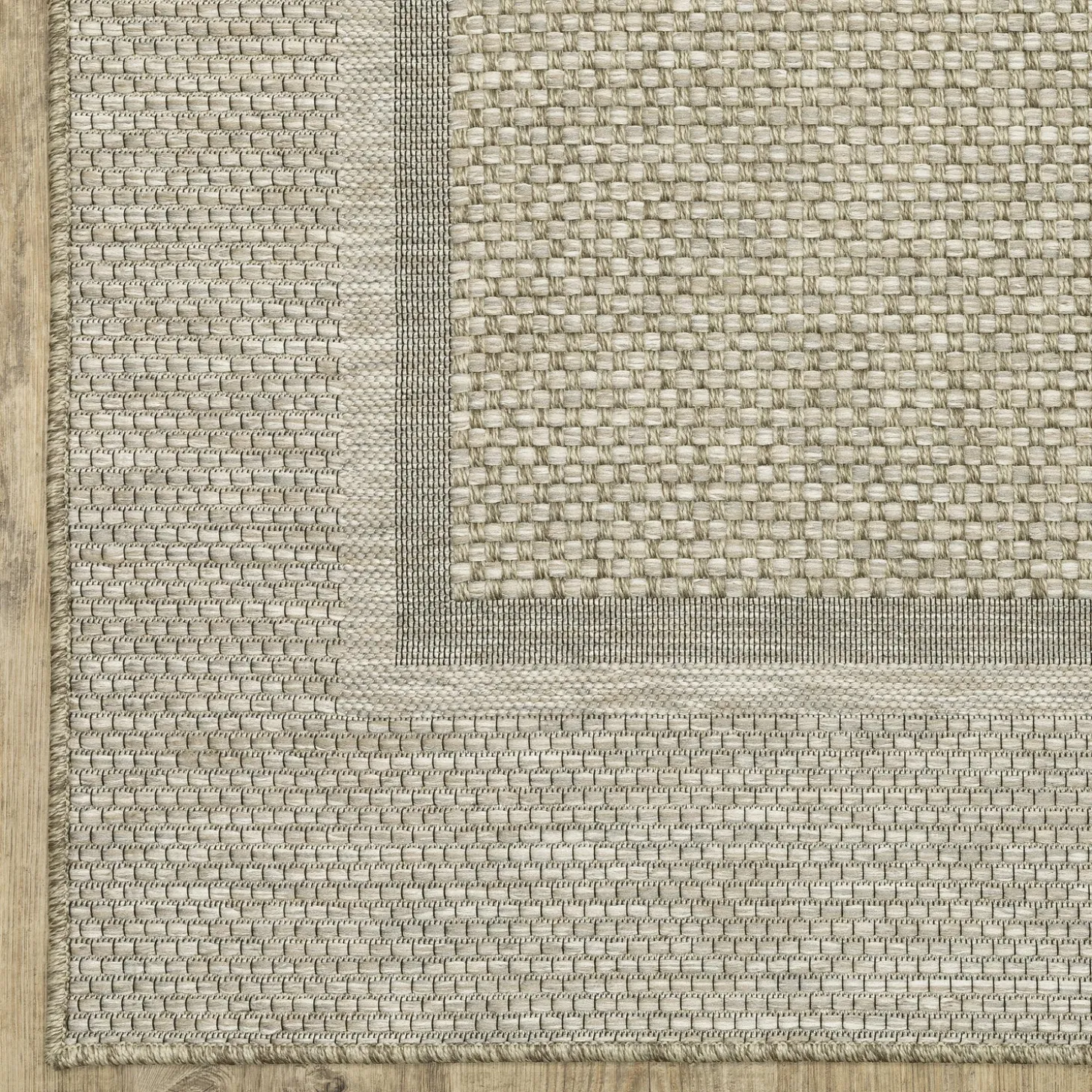 Area Rugs>Plow & Hearth Indoor/Outdoor Yucatan Border Polypropylene Rug, 9'10" x 12'10"