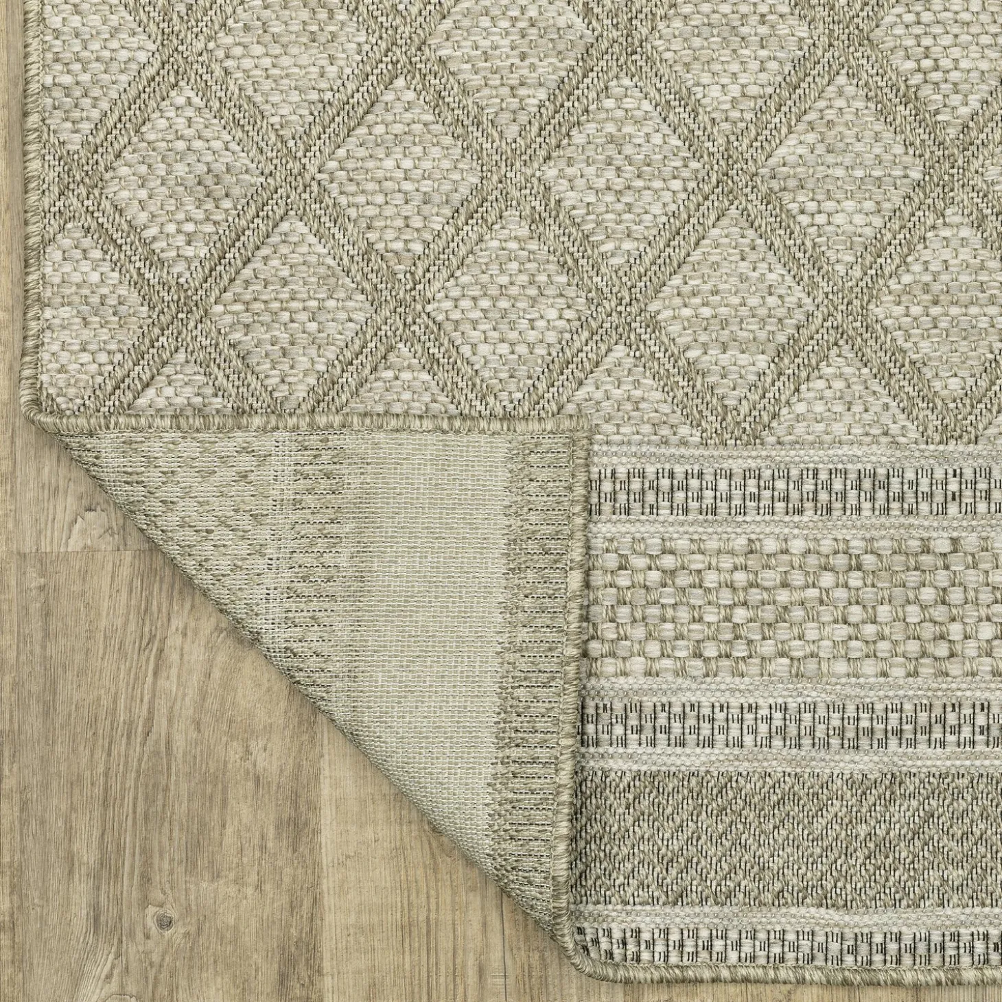 Area Rugs>Plow & Hearth Indoor/Outdoor Yucatan Lattice Polypropylene Rug, 9'10" x 12'10" Beige