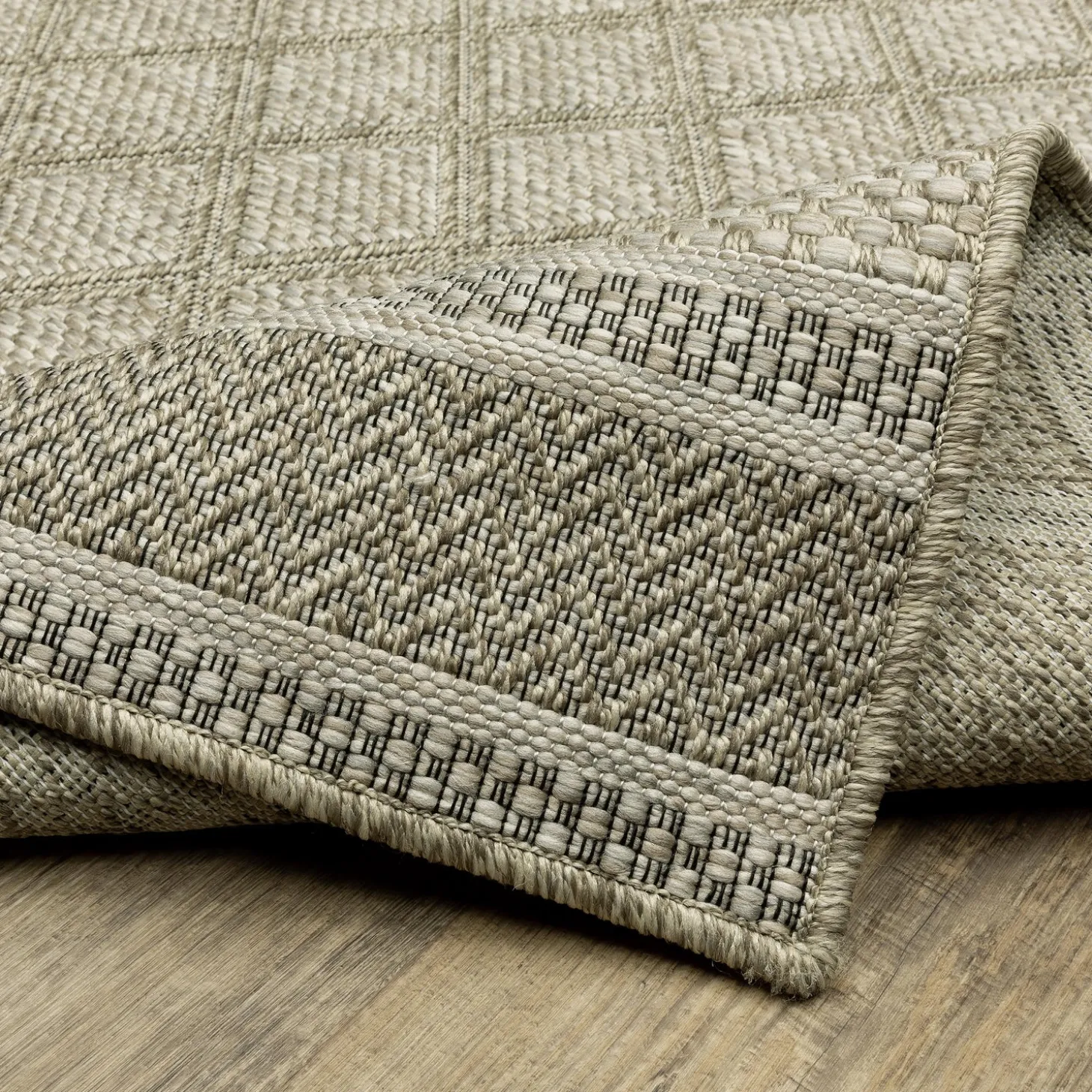 Area Rugs>Plow & Hearth Indoor/Outdoor Yucatan Lattice Polypropylene Rug, 9'10" x 12'10" Beige