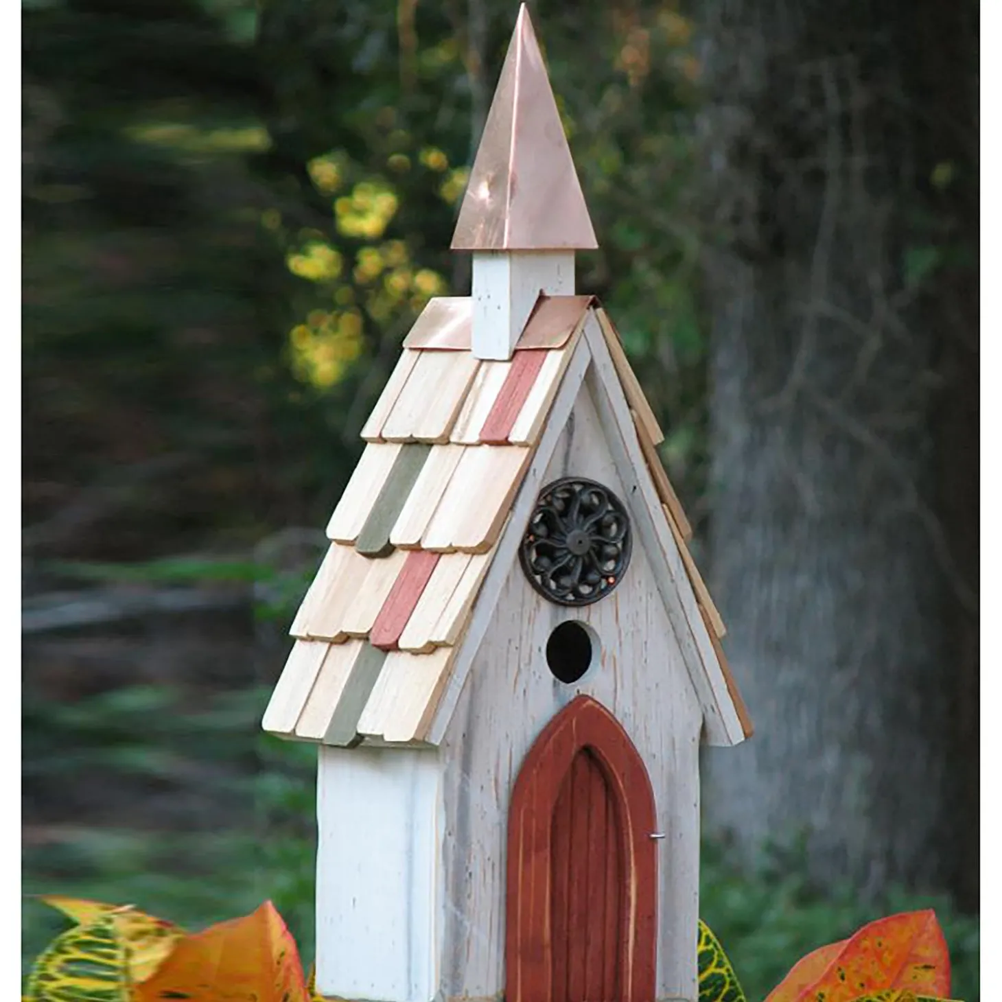 Birdhouses>Plow & Hearth Jubilee A-Line Birdhouse with Copper Steeple