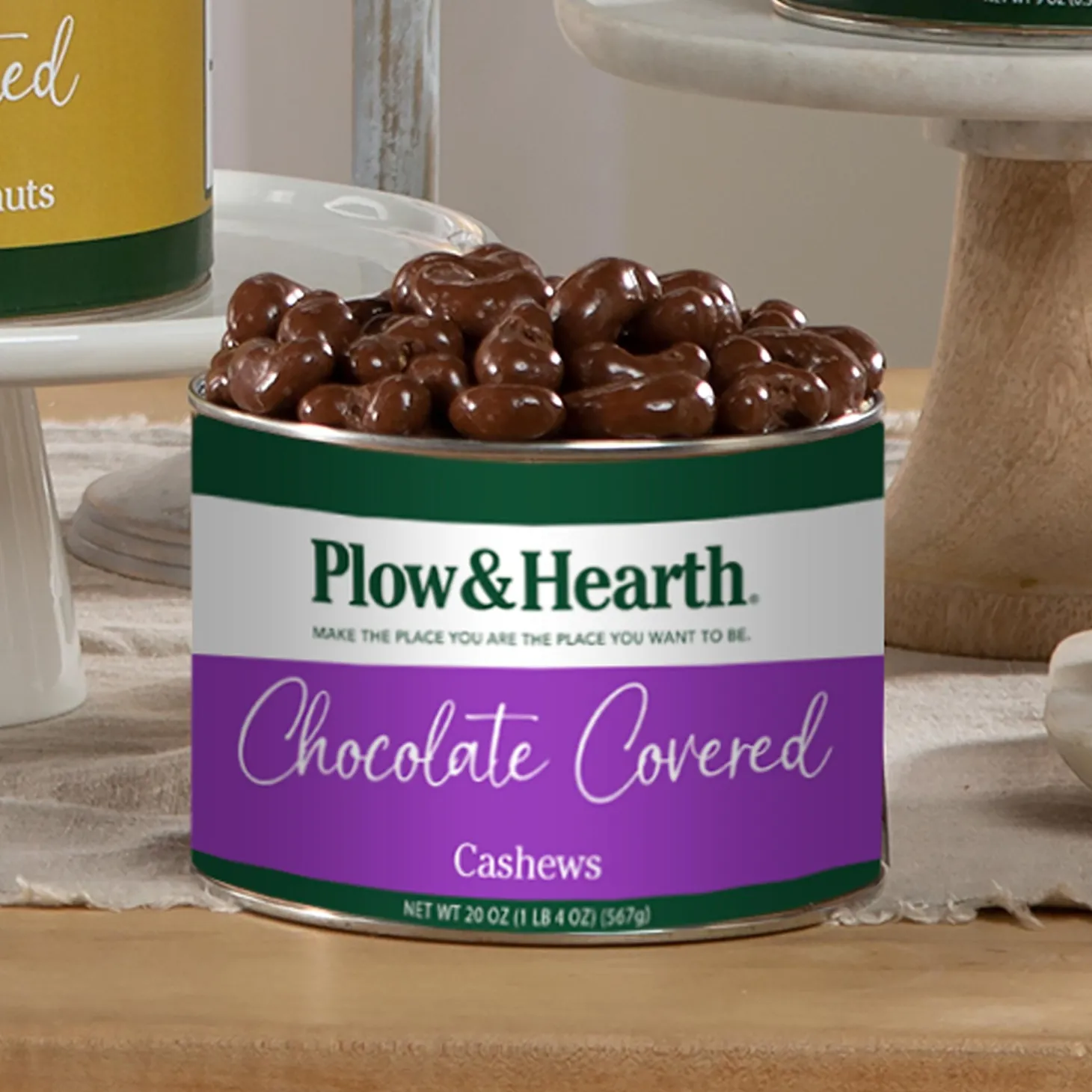 Gourmet Snacks & Nuts>Plow & Hearth Jumbo Cashews - Salted, Honey Toasted Or Chocolate Covered