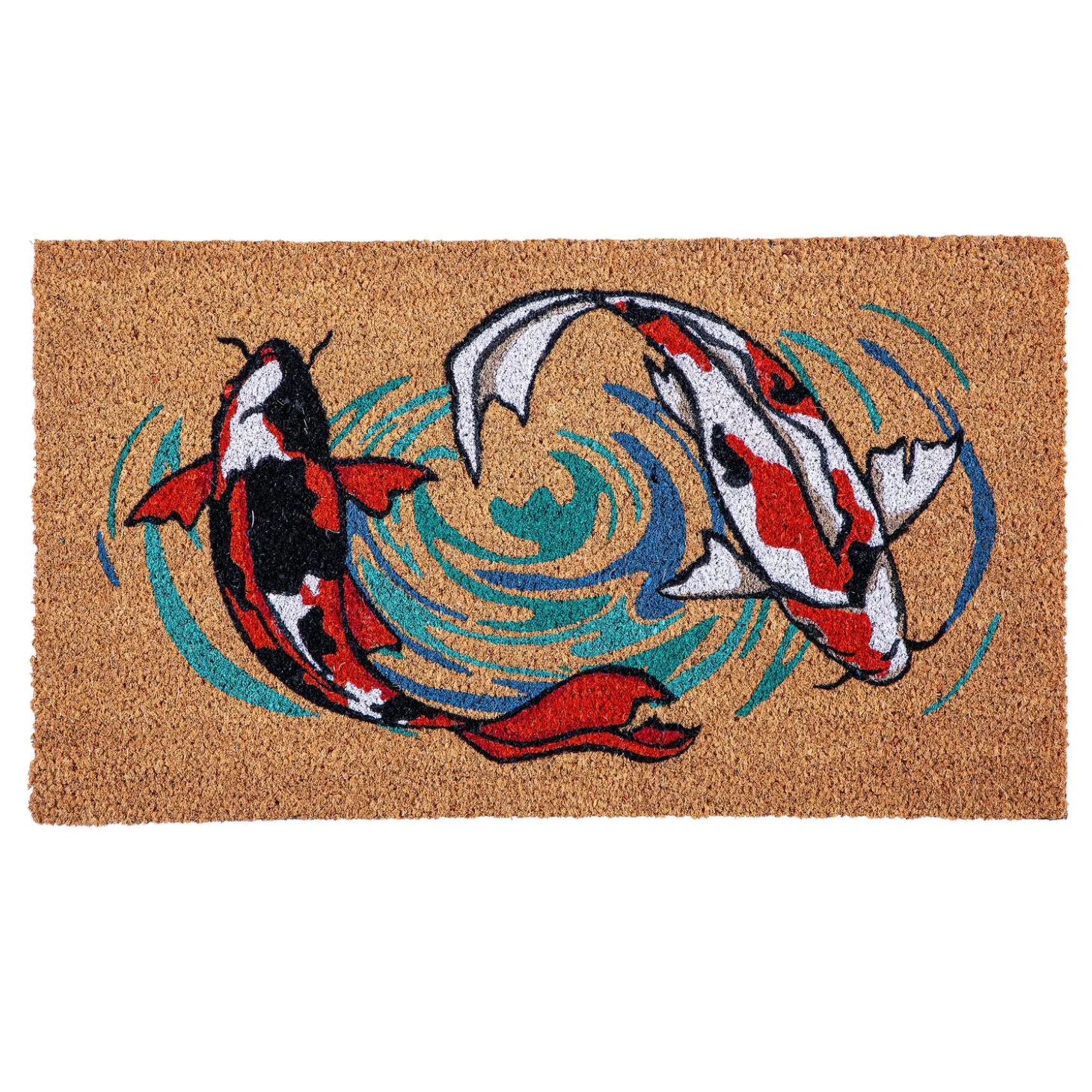 Coir Mats>Plow & Hearth Koi Fish Coir Mat