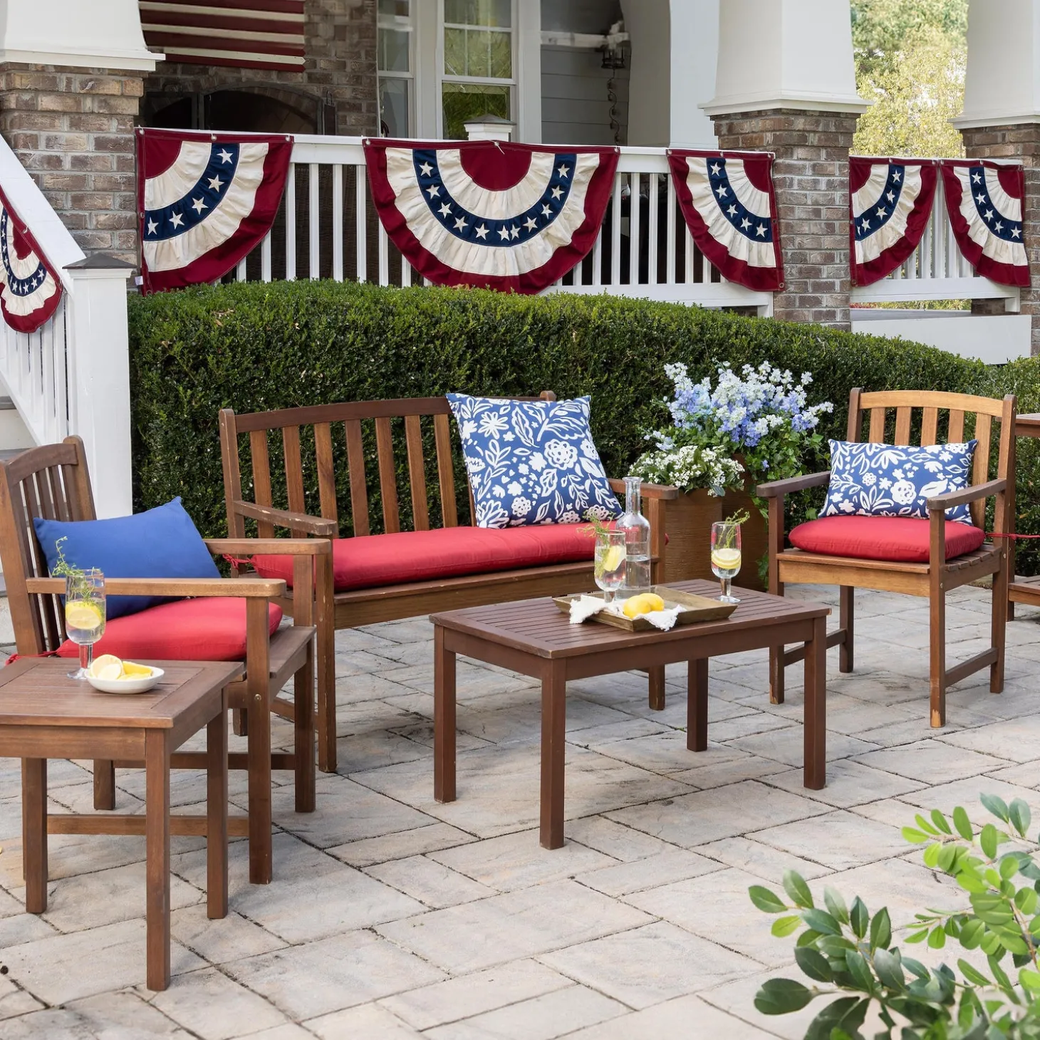 Outdoor Dining Sets | Outdoor Side Tables>Plow & Hearth Lancaster Eucalyptus Wood Outdoor Coffee Table Natural