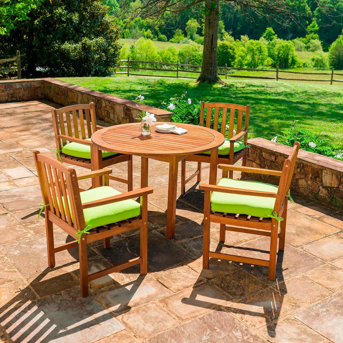 Outdoor Dining Sets>Plow & Hearth Lancaster Round Table Natural