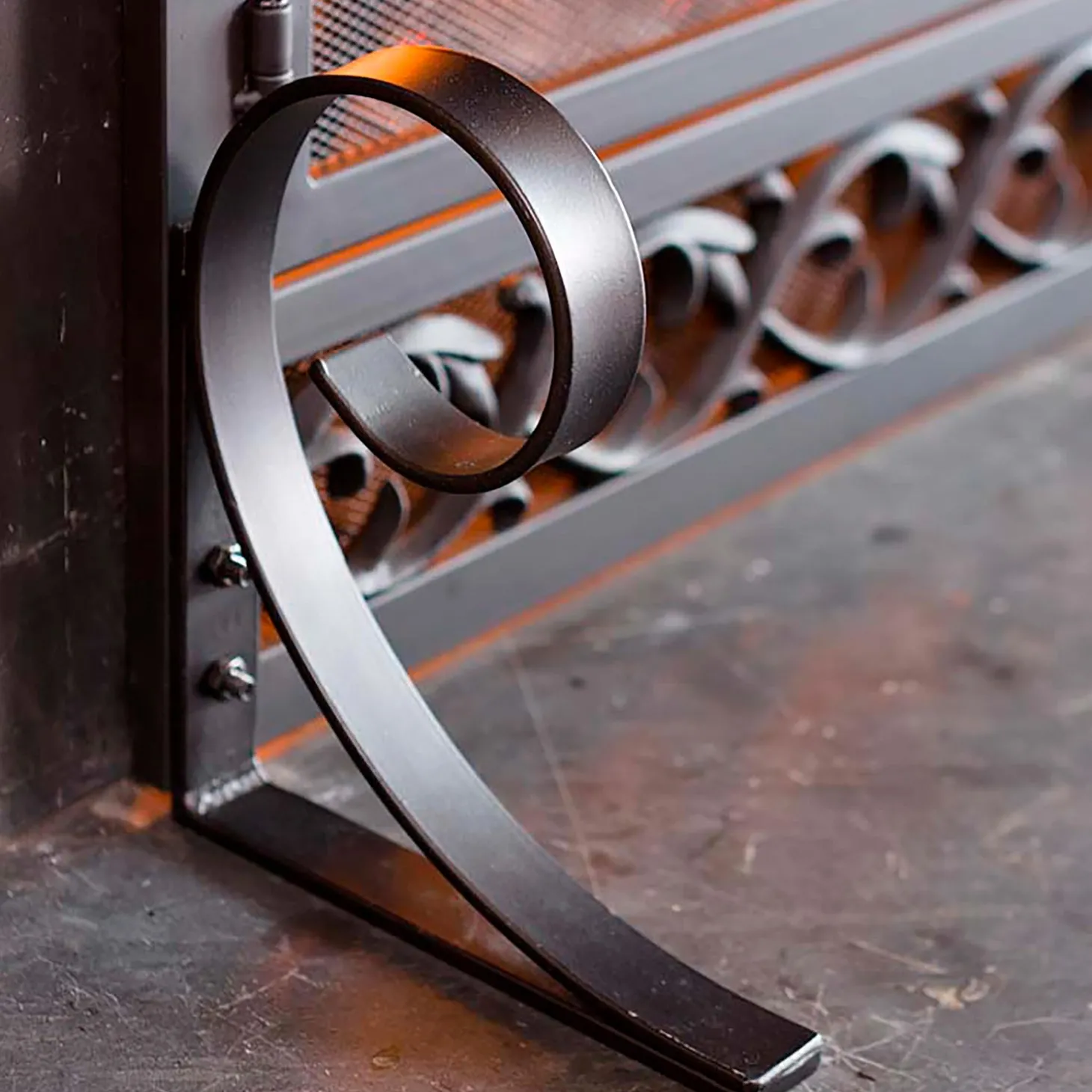 Fireplace Screens With Doors>Plow & Hearth Large Cast Iron Scrollwork Fire Screen With Doors Black