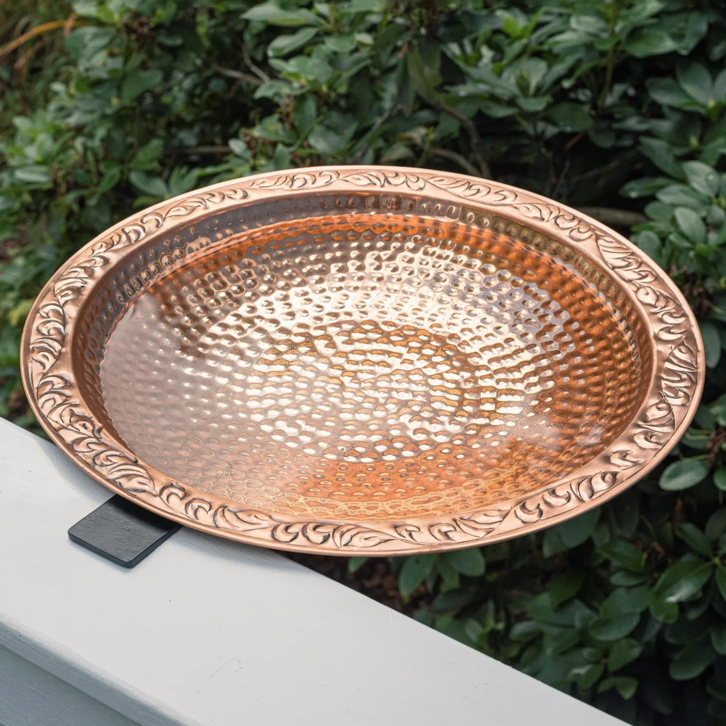 Birdbaths>Plow & Hearth Large Deck Mounted Copper Birdbath