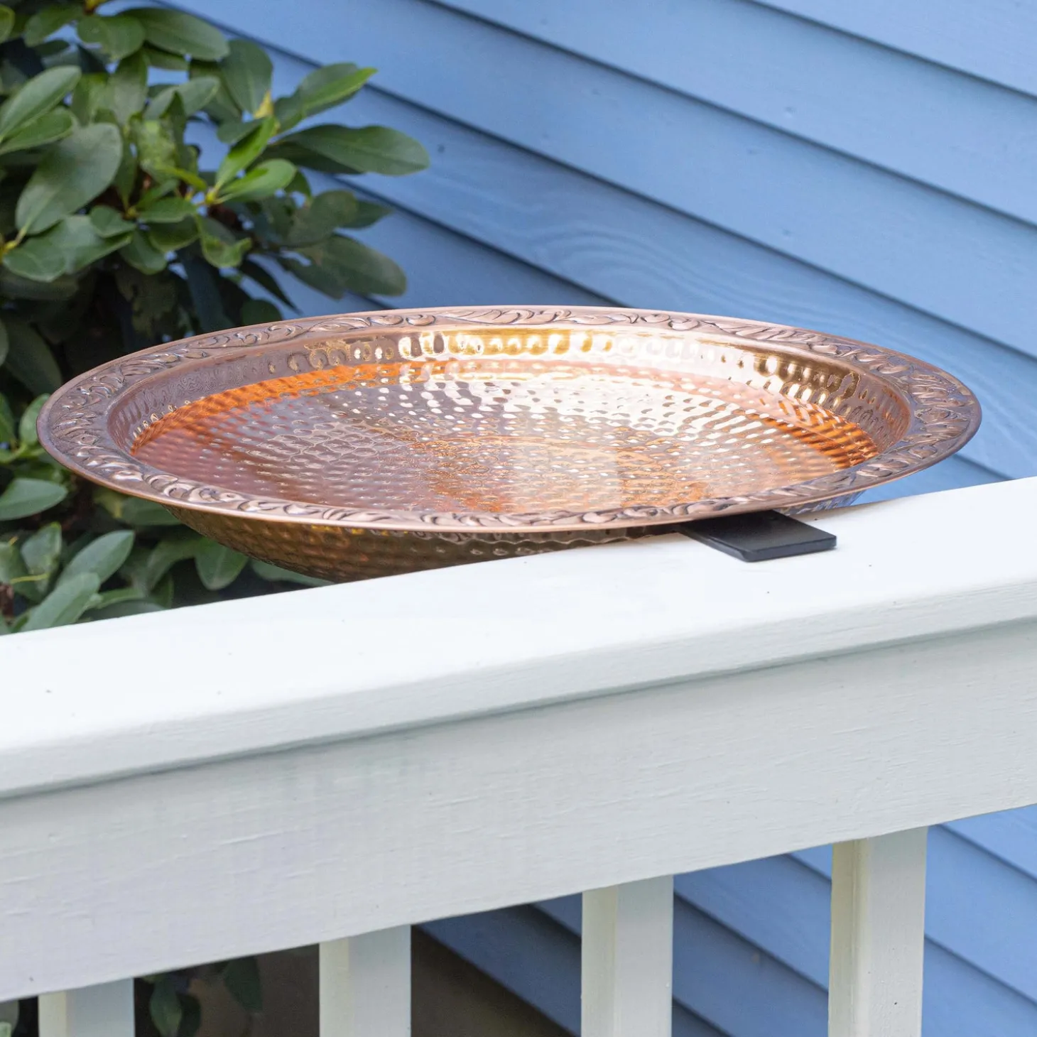 Birdbaths>Plow & Hearth Large Deck Mounted Copper Birdbath