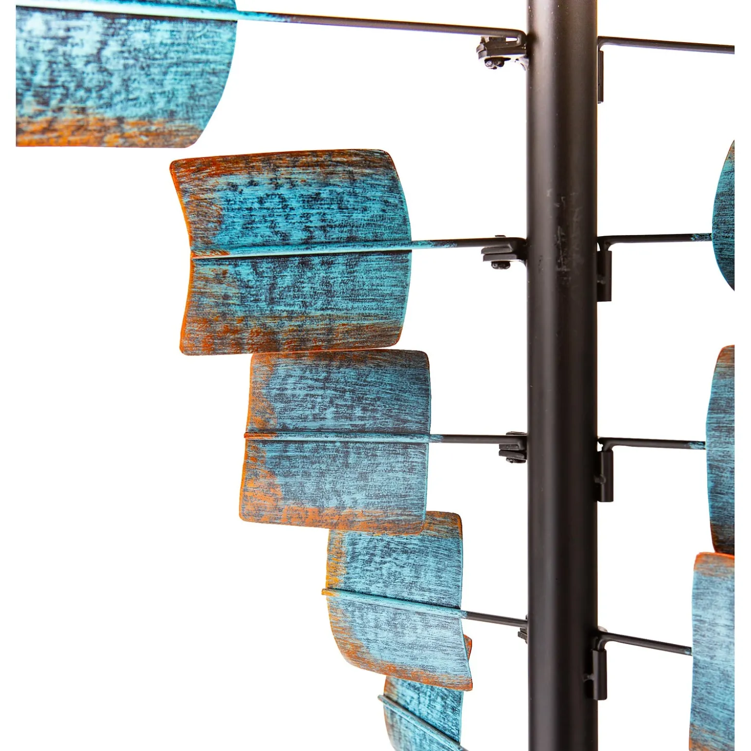 Wind Spinners>Plow & Hearth Large Metal Spiral Spinner with Blue and Copper-Colored Vanes