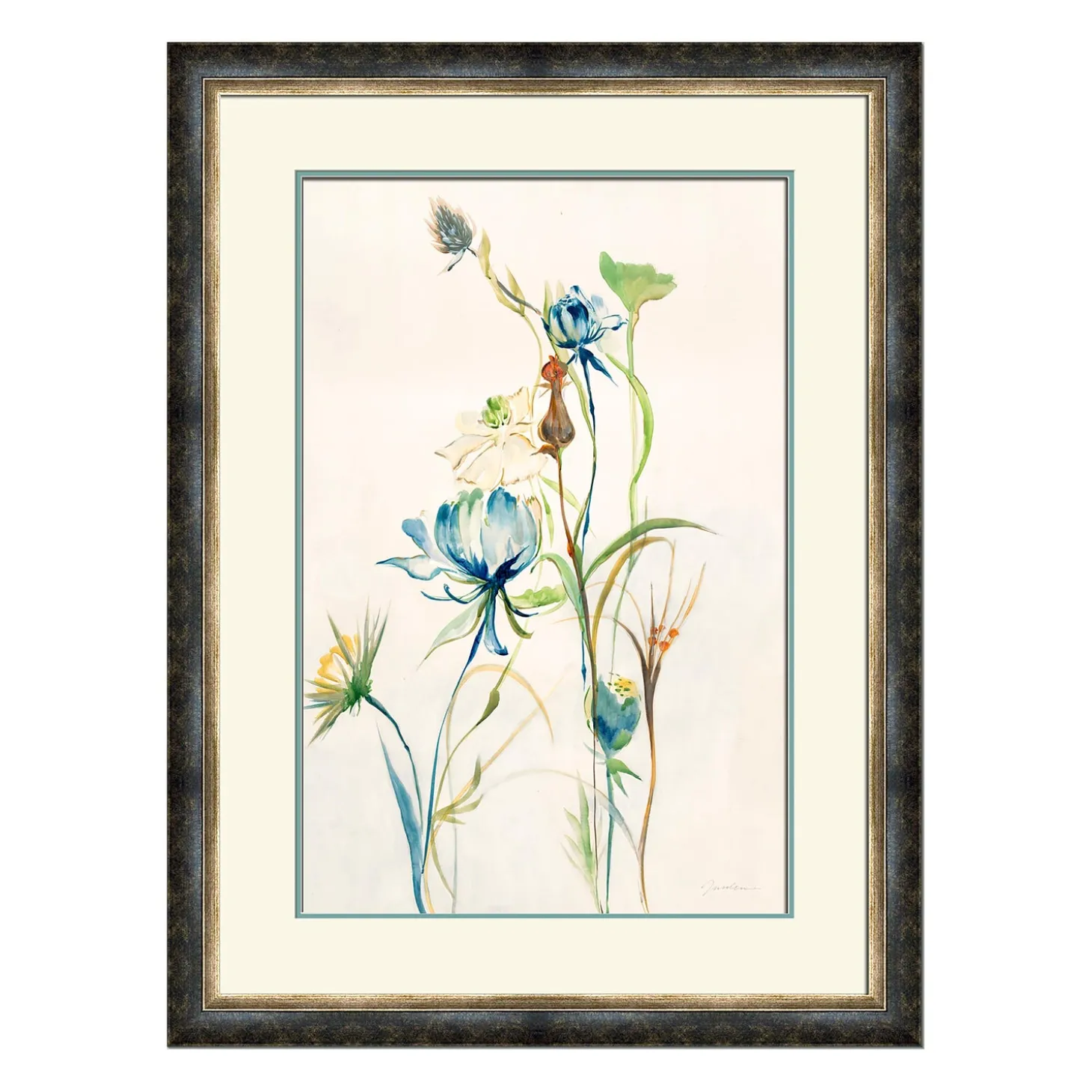 Wall Art>Plow & Hearth Late Summer Wildflowers II Framed Wall Art Painting