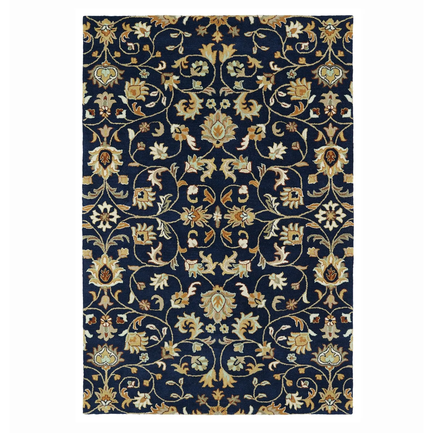 Area Rugs>Plow & Hearth Lauren Vine Wool Rug, 8' x 10' Graphite