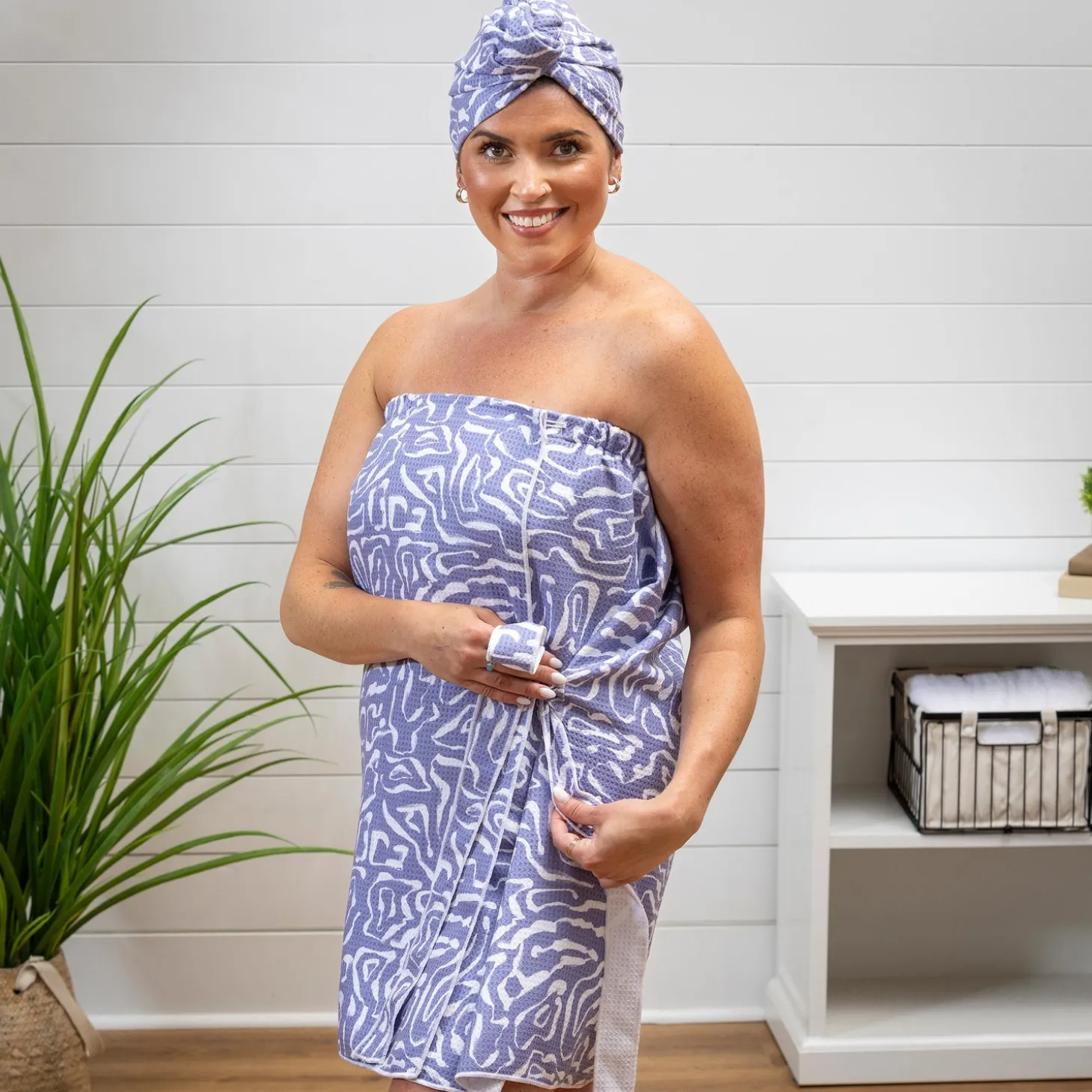 Bath Accessories>Plow & Hearth Lavender Flow Quick Dry Body Wrap