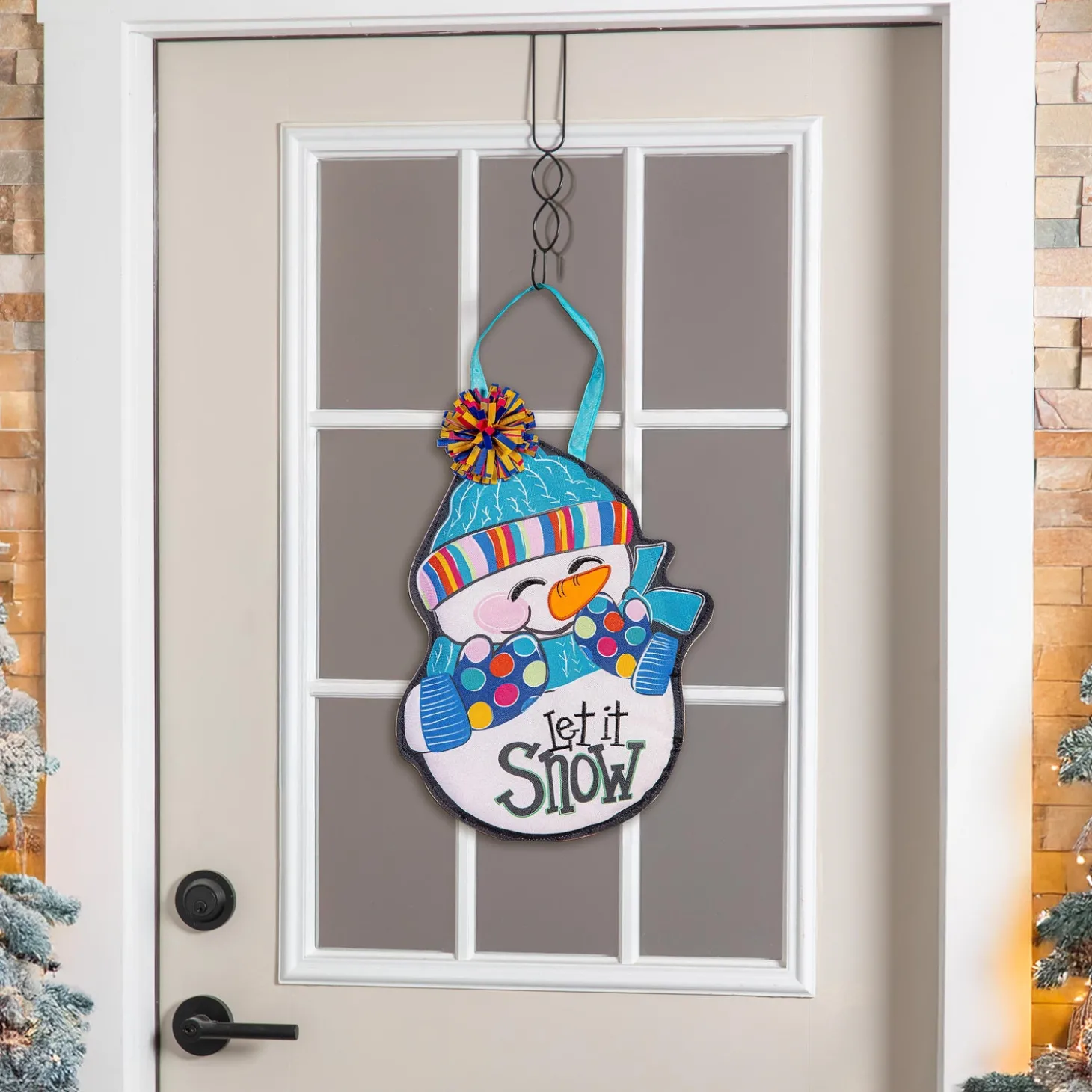 Fabric Door Hangers>Plow & Hearth Let It Snow-Man Door Décor