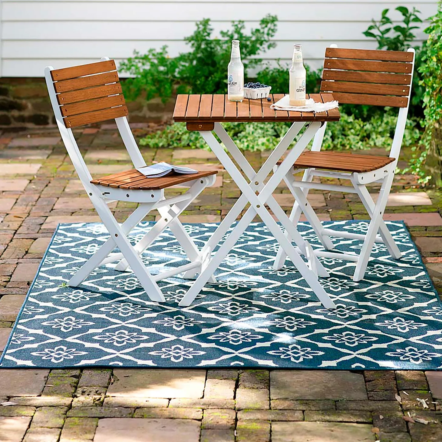 Area Rugs>Plow & Hearth Lexington Trellis Rug, 7'10"x 10'10" Navy