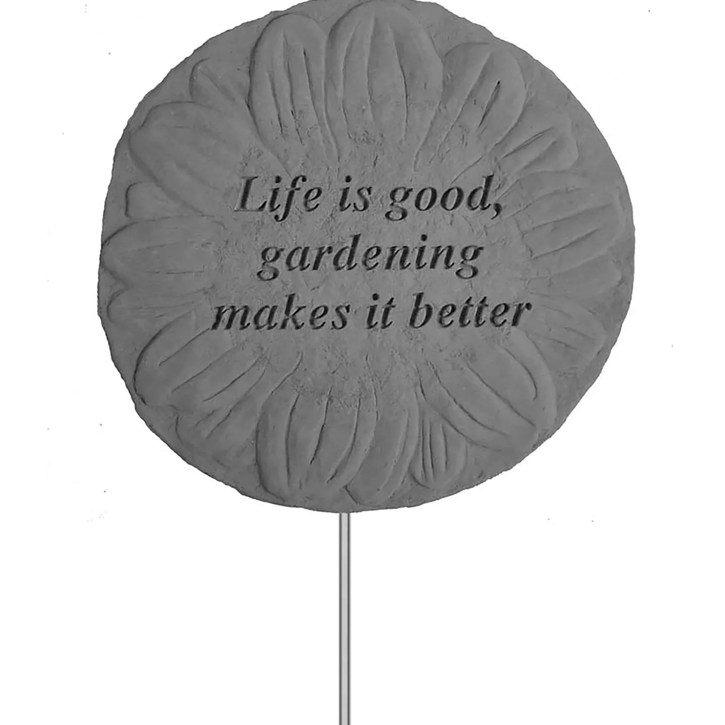 Garden Stakes>Plow & Hearth Life is Good Flower Garden Stake