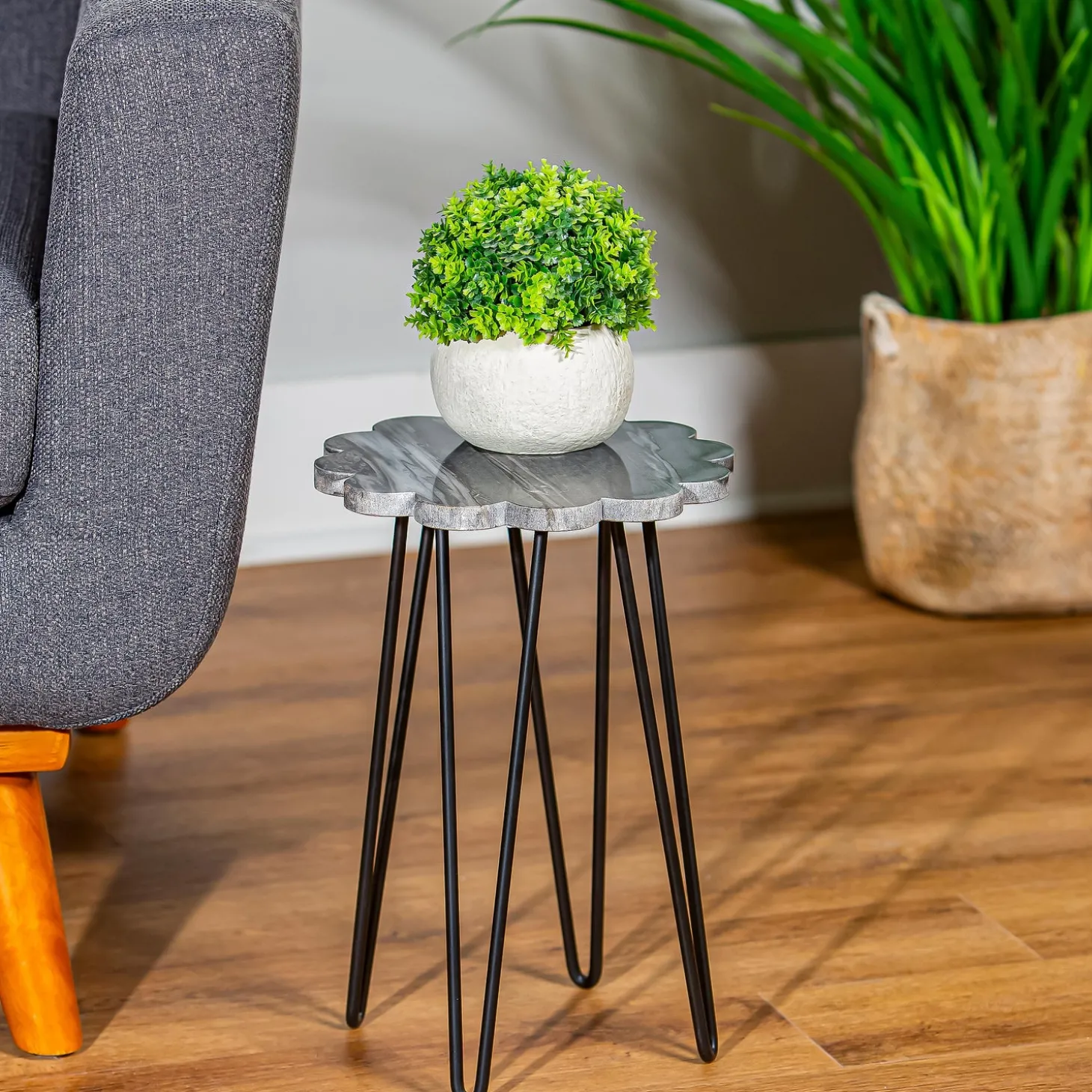 Planters & Plant Stands | Accent Tables>Plow & Hearth Light Granite Plant Stand with Metal Legs