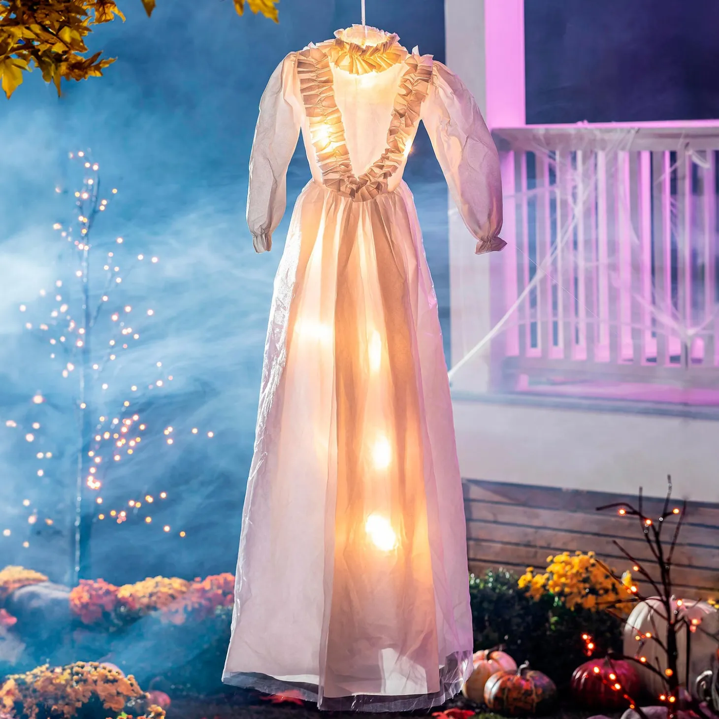 Lighted Garden Decorations>Plow & Hearth Lighted Hanging Ghostly Dress