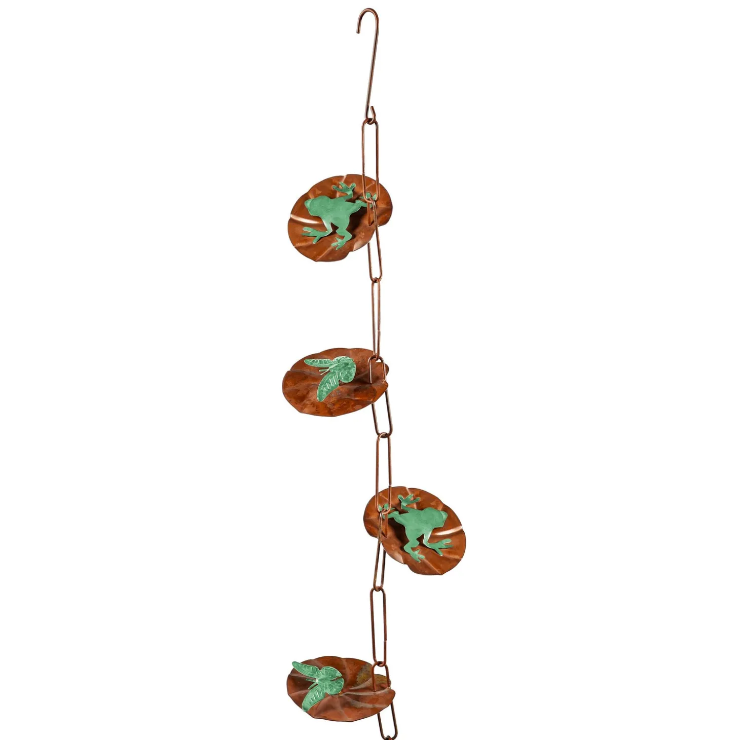 Wind Chimes & Mobiles>Plow & Hearth Lily Pad Hanging Garden Rain Chain