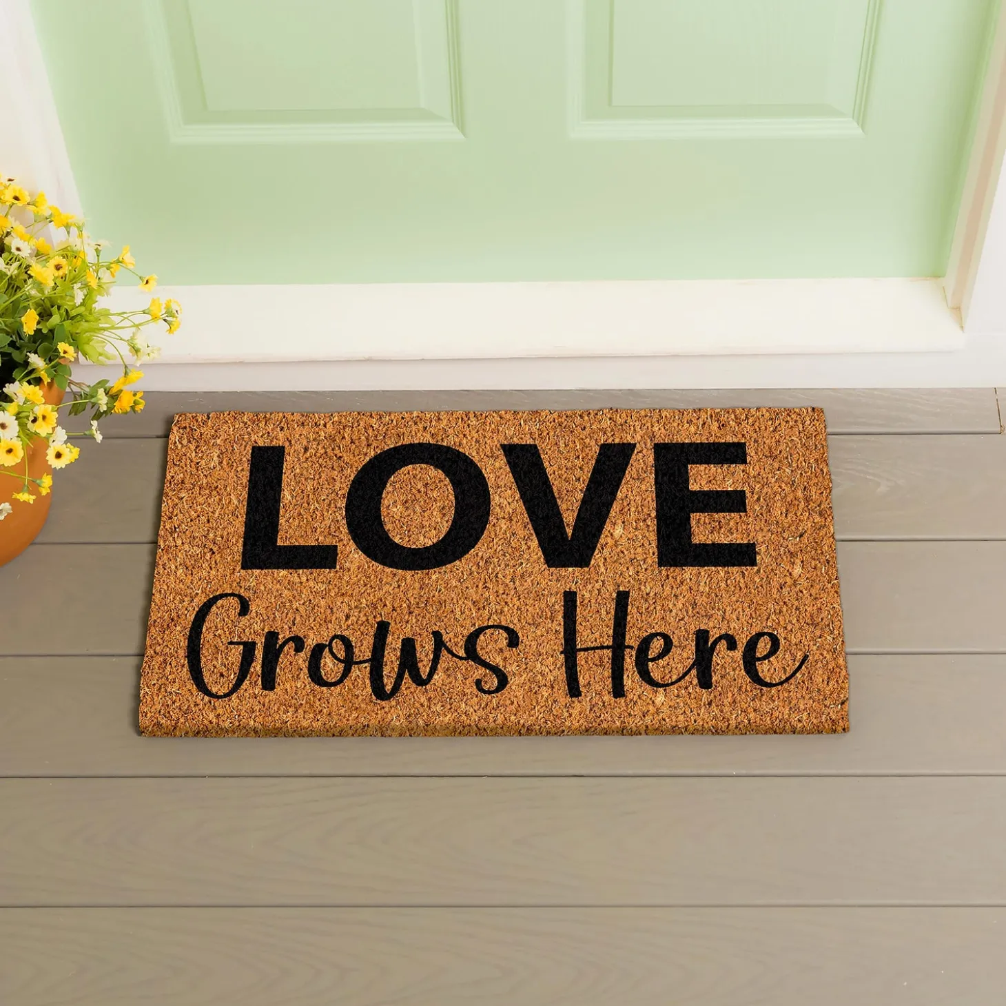 Coir Mats>Plow & Hearth Love Grows Here Coir Mat