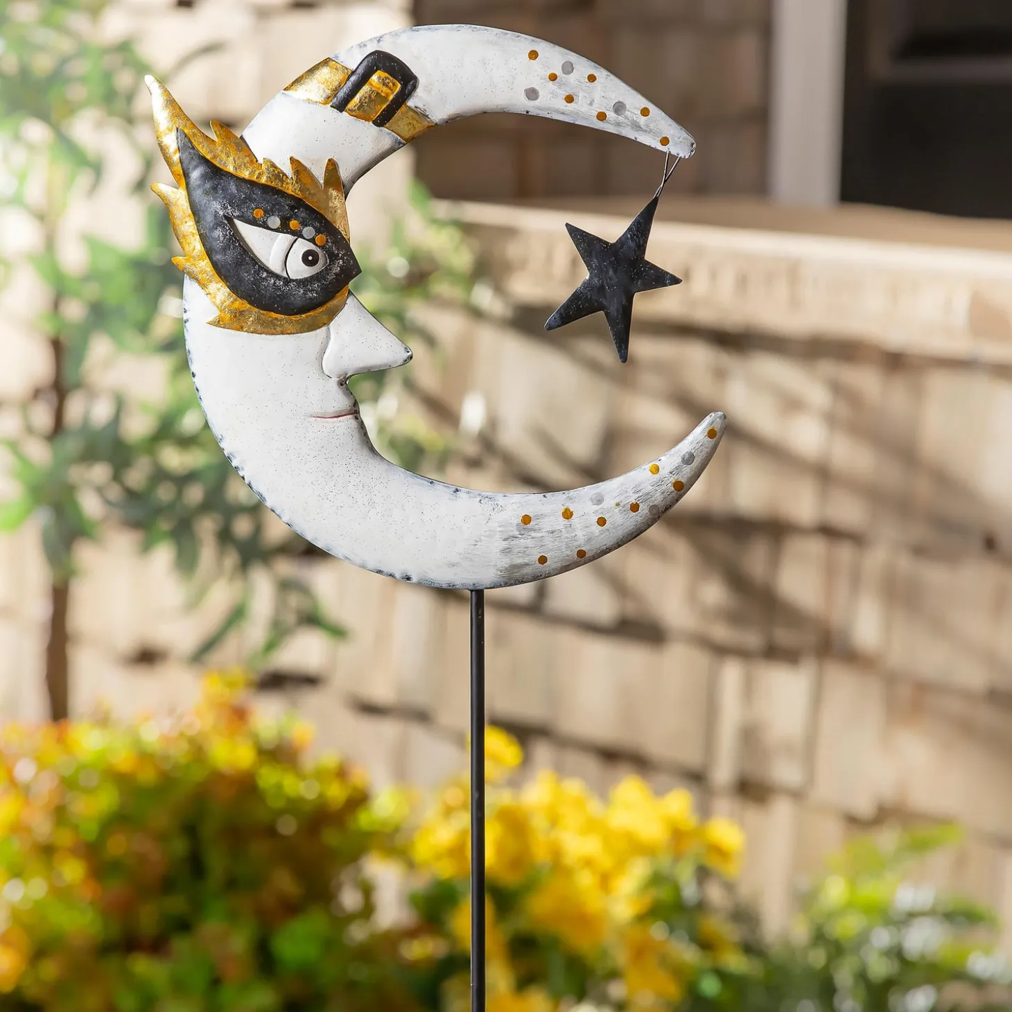 Garden Stakes>Plow & Hearth Magic Moon Halloween Garden Stake