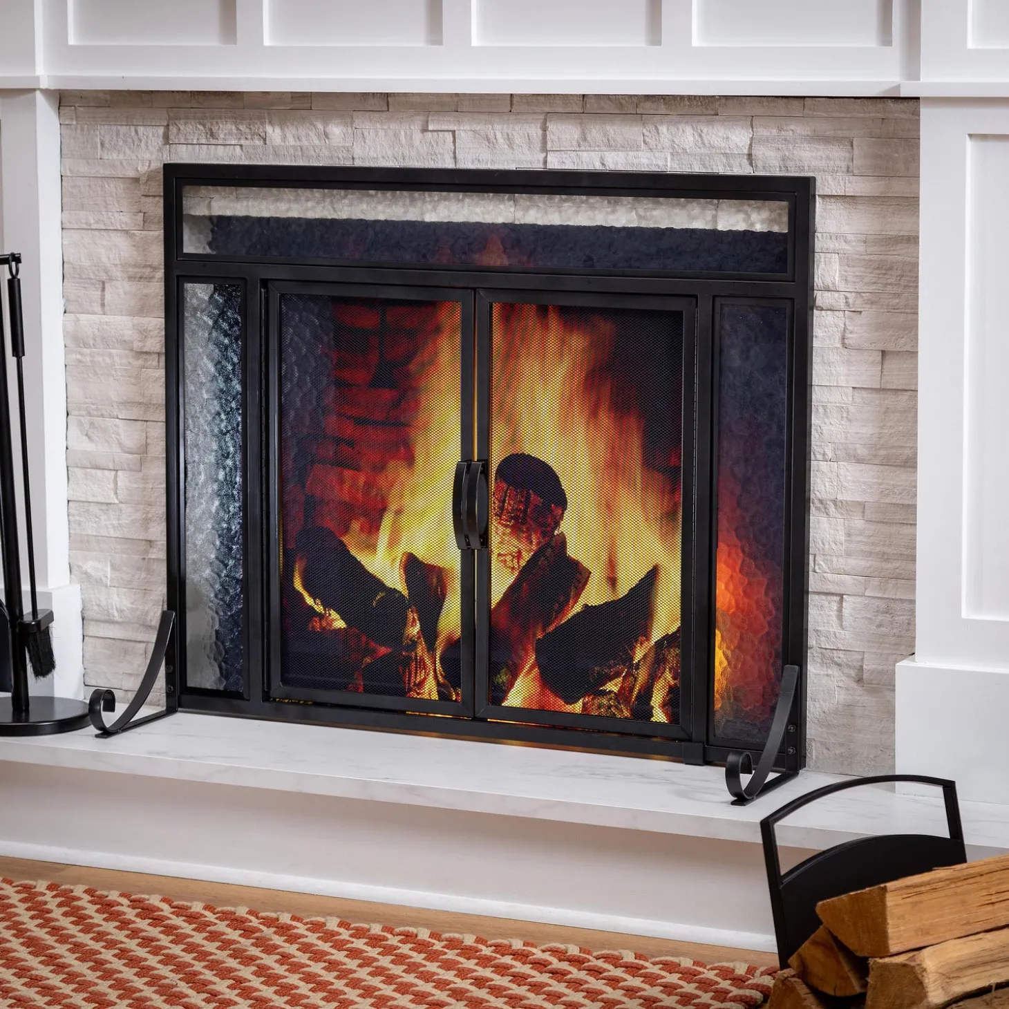 Fireplace Screens With Doors>Plow & Hearth Manchester Fireplace Screen (Petite)