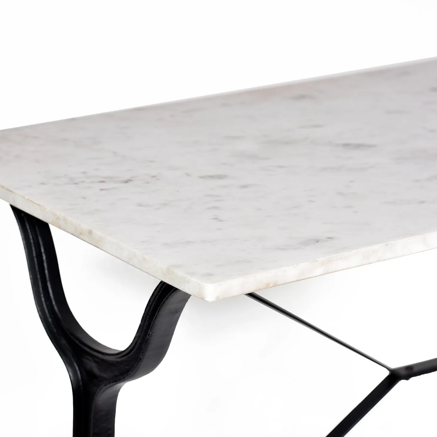 Desks & Console Tables>Plow & Hearth Marble-Top Console Table with Cast Iron Base White